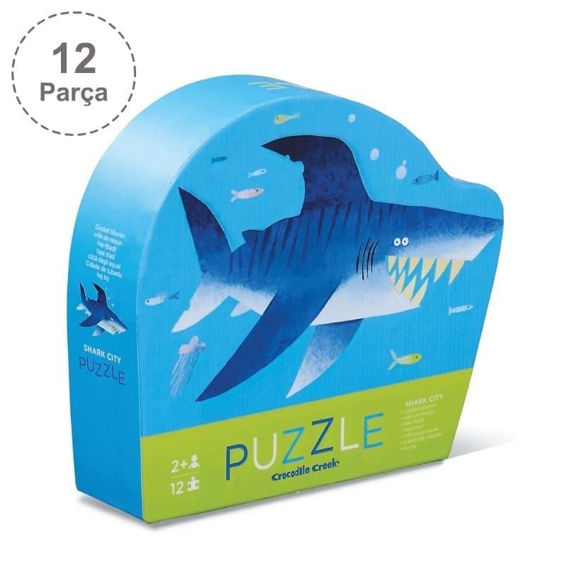 Crocodile Creek Mini Puzzle - 12 Parça - Köpekbalığı Şehri