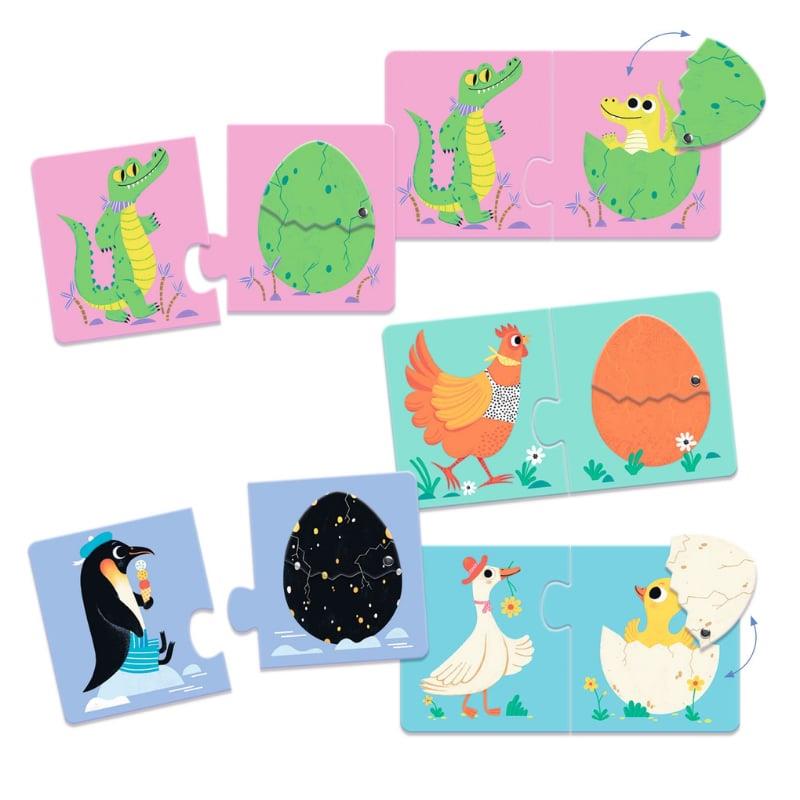 Djeco İkili Puzzle - Funny Eggs