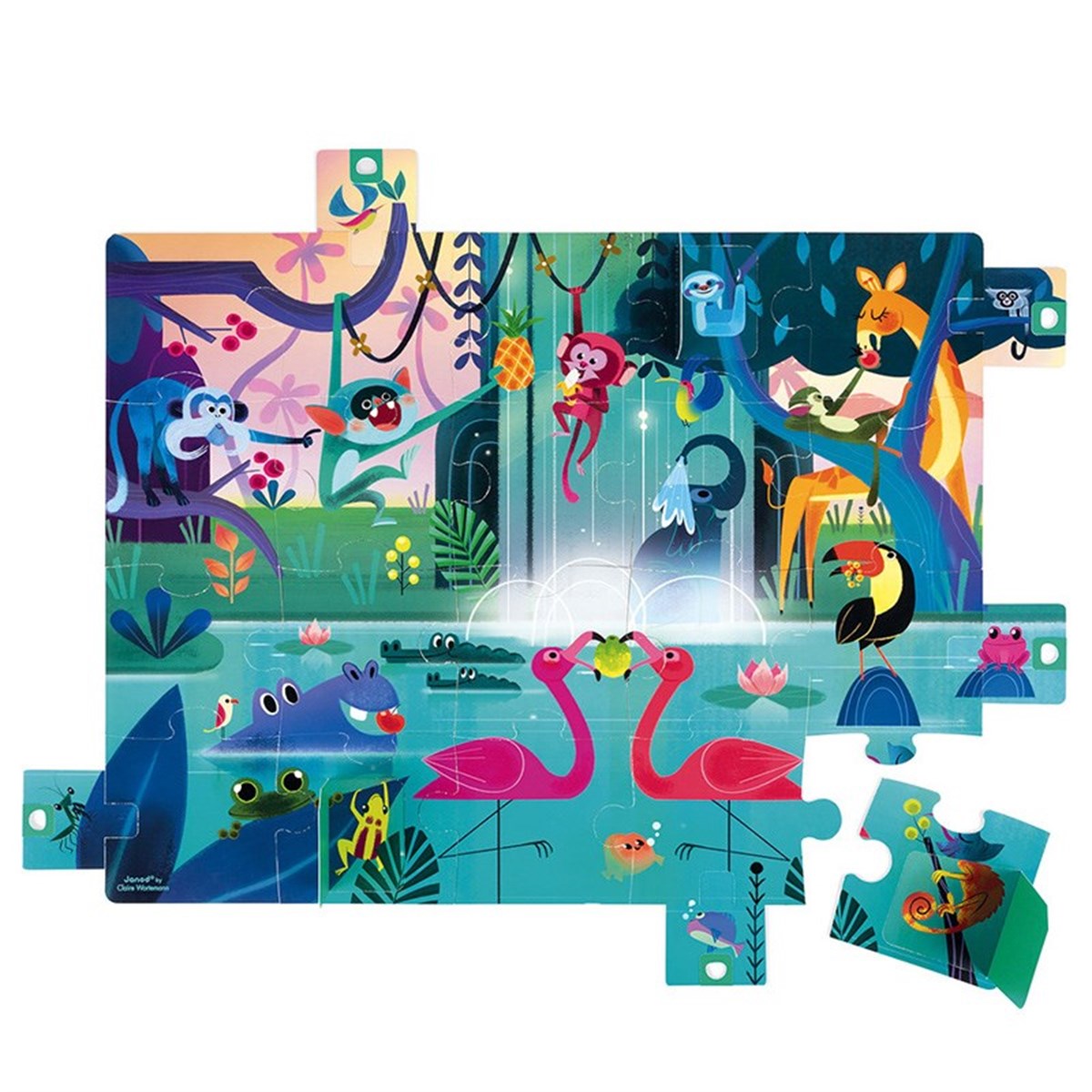 Janod 20 Parça Sürpriz Puzzle - Orman  