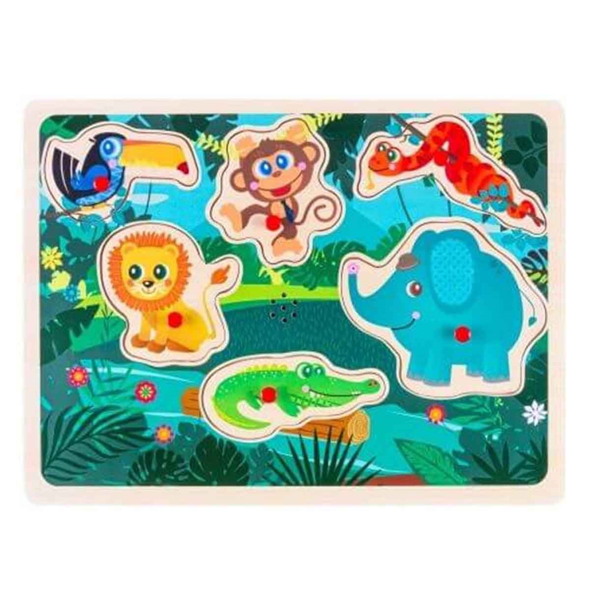 Natural Sound Puzzle / Ahşap Sesli Yapboz - Orman Hayvanları