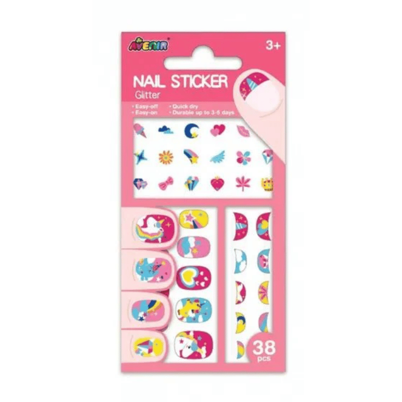 Simli Tırnak Çıkartmaları - Flower