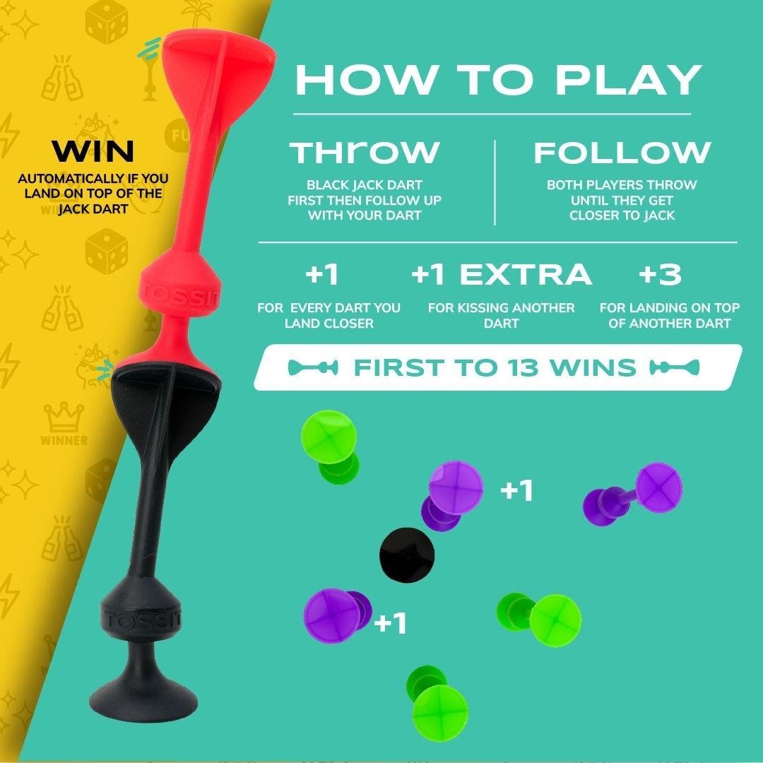 Tossit Silikon Dart - Başlangıç Seti - Kırmızı/Camgöbeği