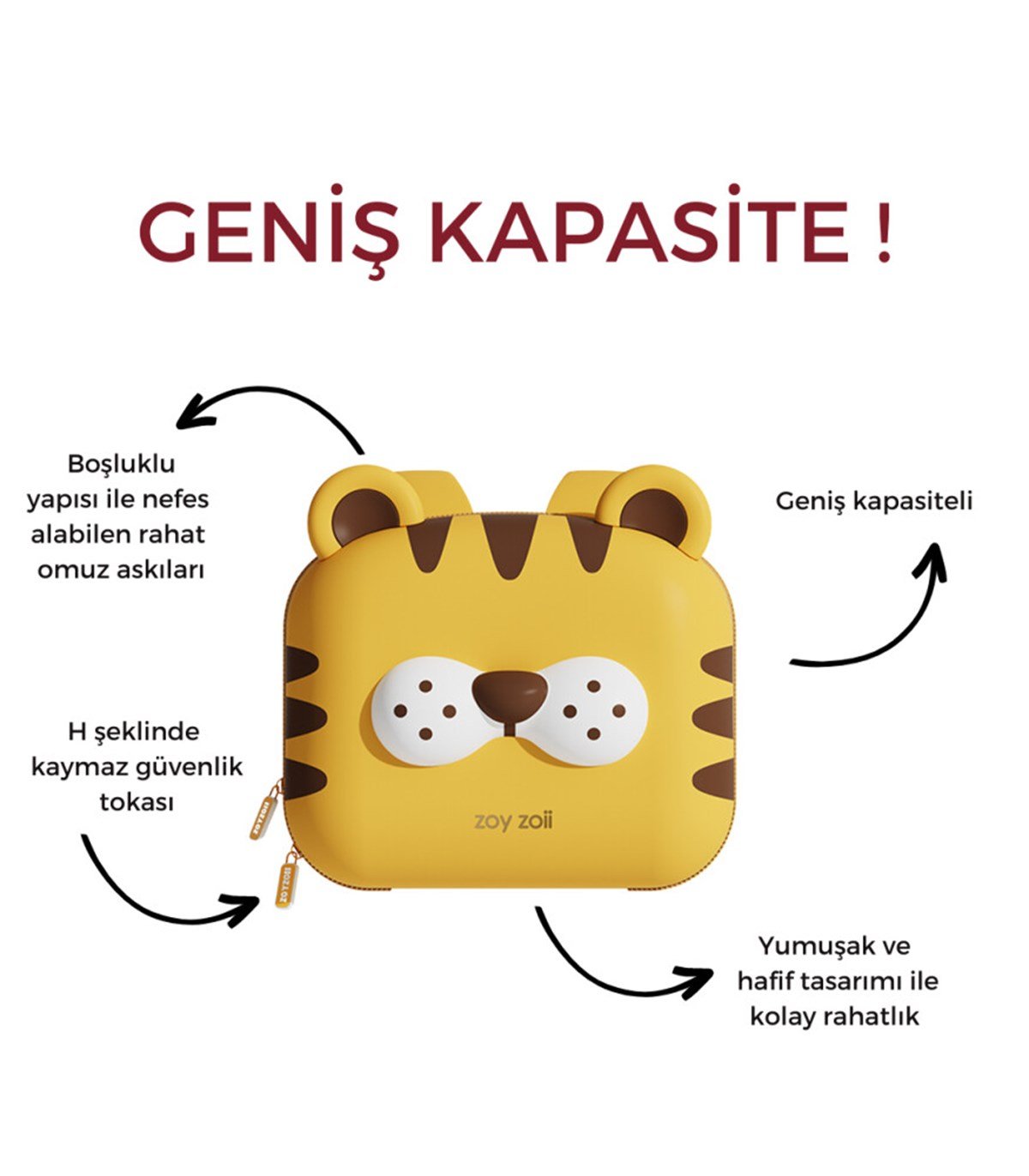 Zoyzoii Animal Serisi Tiger Sırt Çantası