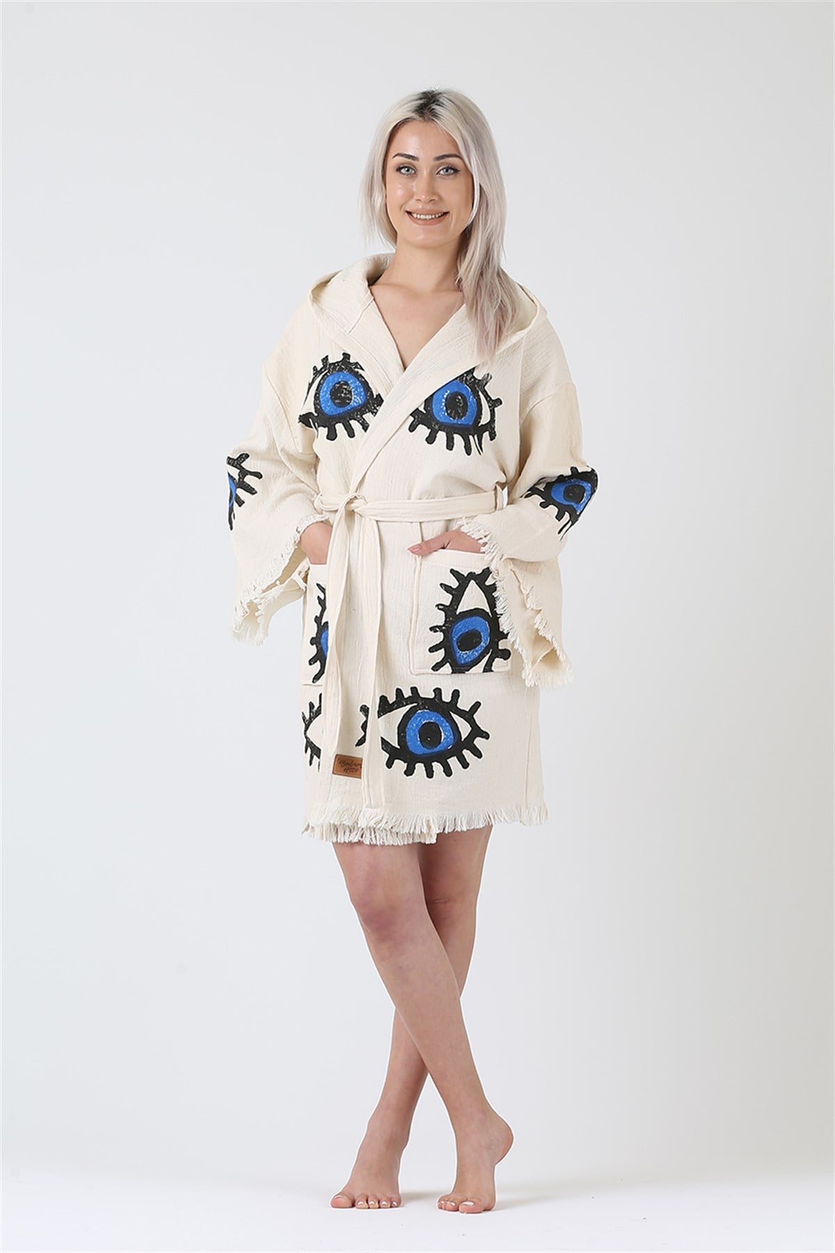 Kısa Kimono KapüşonluBODRUMHOME