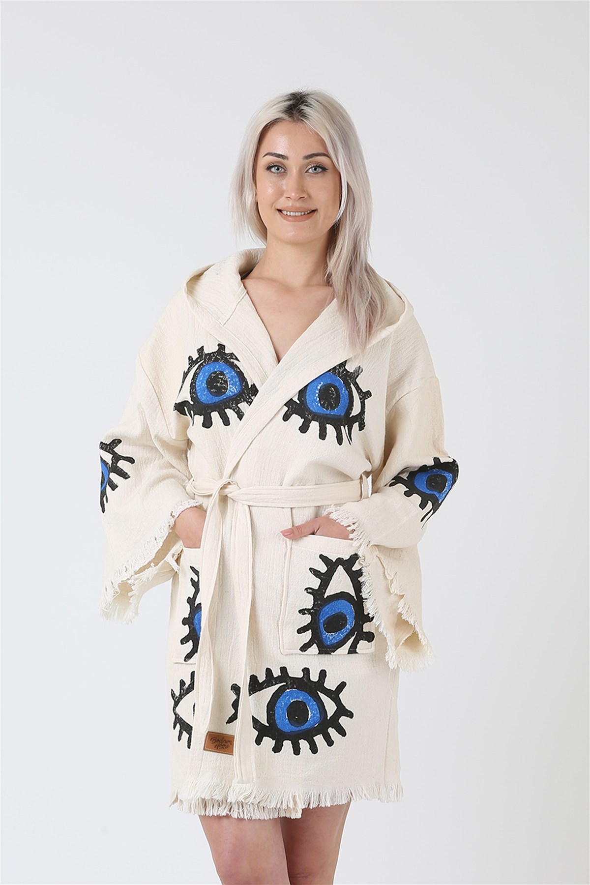 Kısa Kimono KapüşonluBODRUMHOME