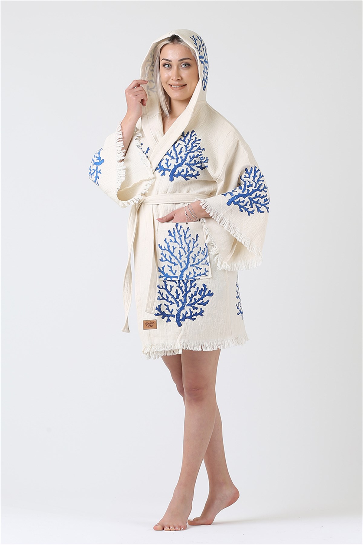 Kısa Kimono KapüşonluBODRUMHOME