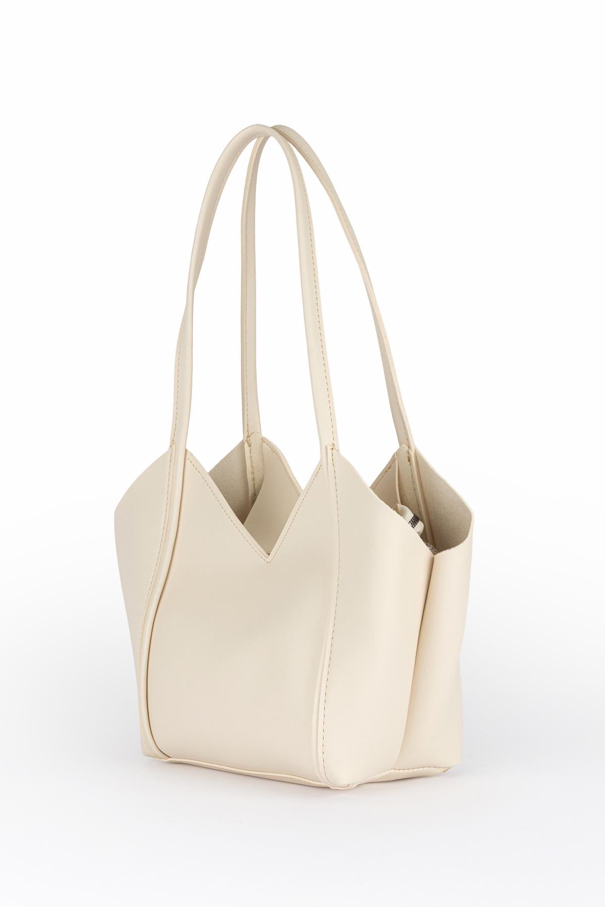 Asimetrik Omuz Çantası Ekru