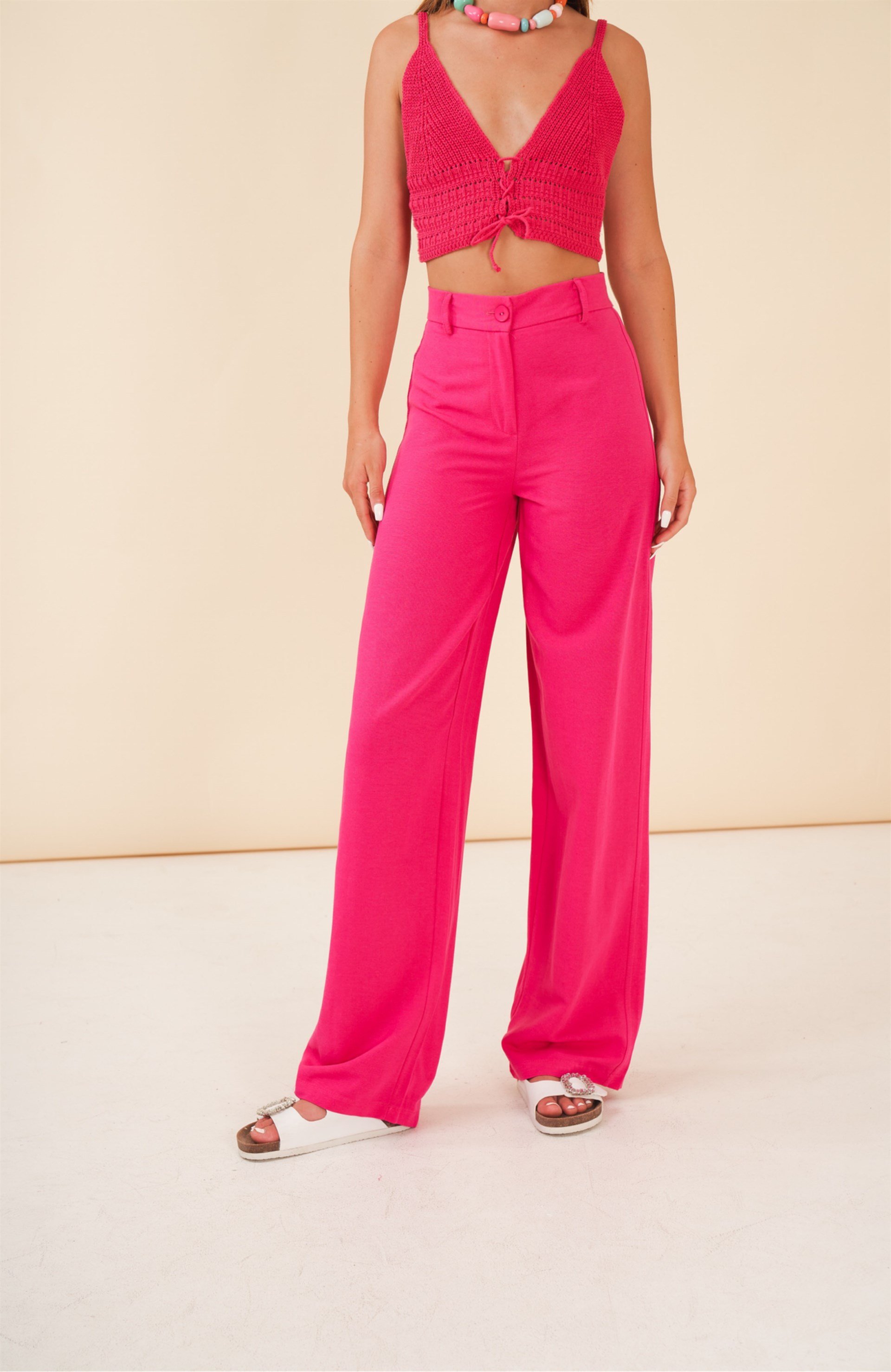 Basic Bol Paça Keten Pantolon