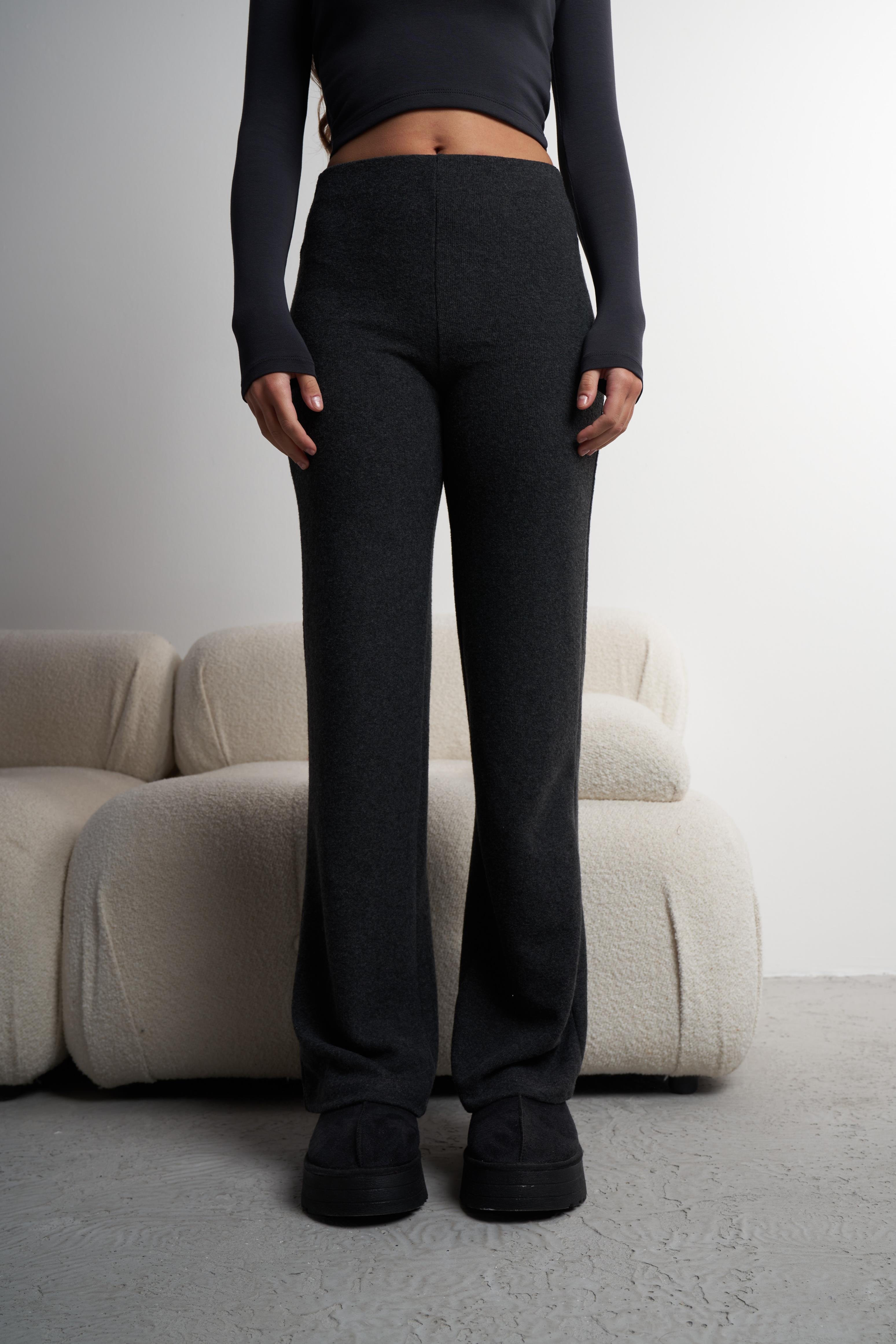 Basic Bol Paça Triko Pantolon Antrasit