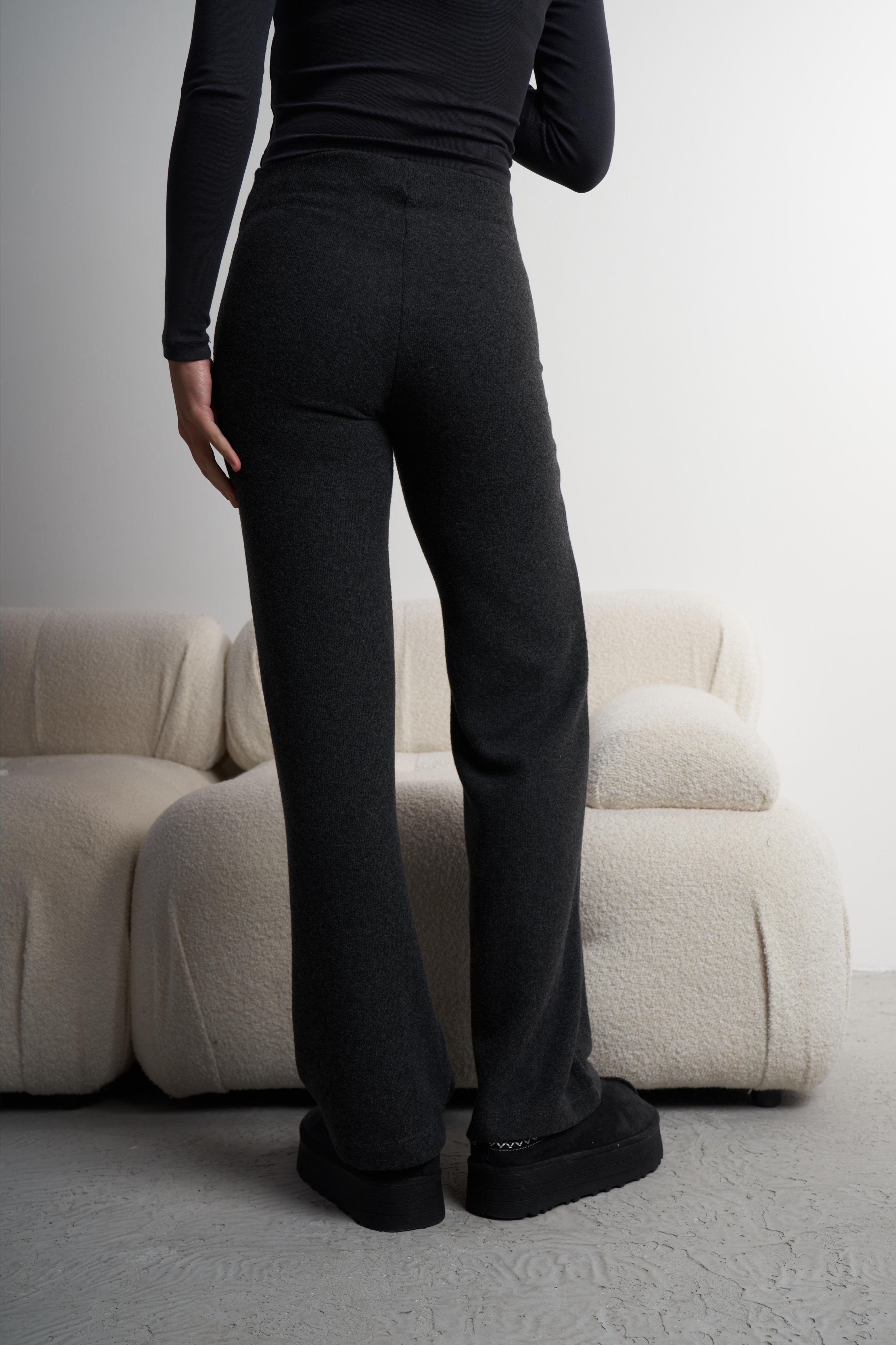 Basic Bol Paça Triko Pantolon Antrasit