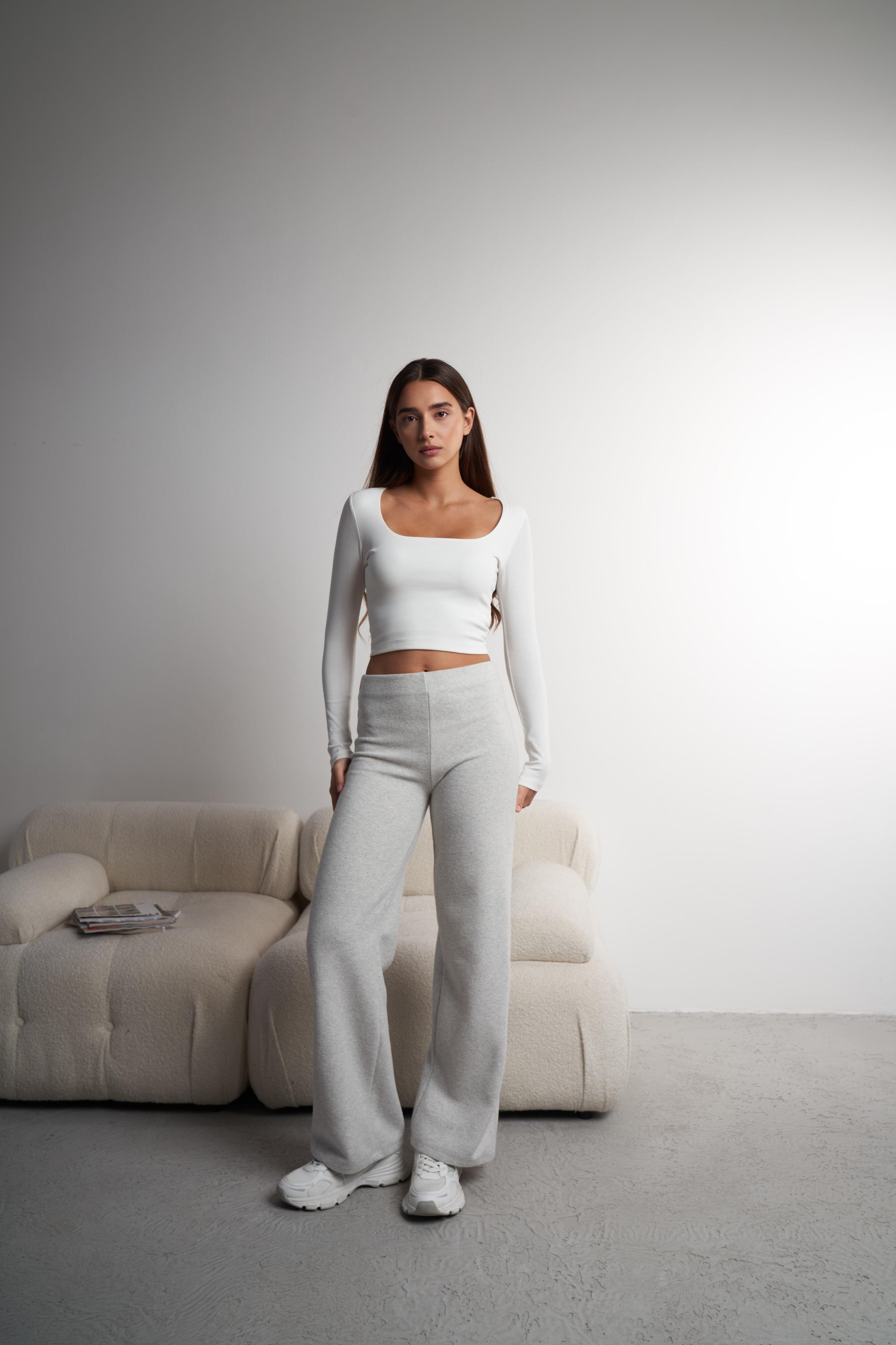 Basic Bol Paça Triko Pantolon Karmelanj