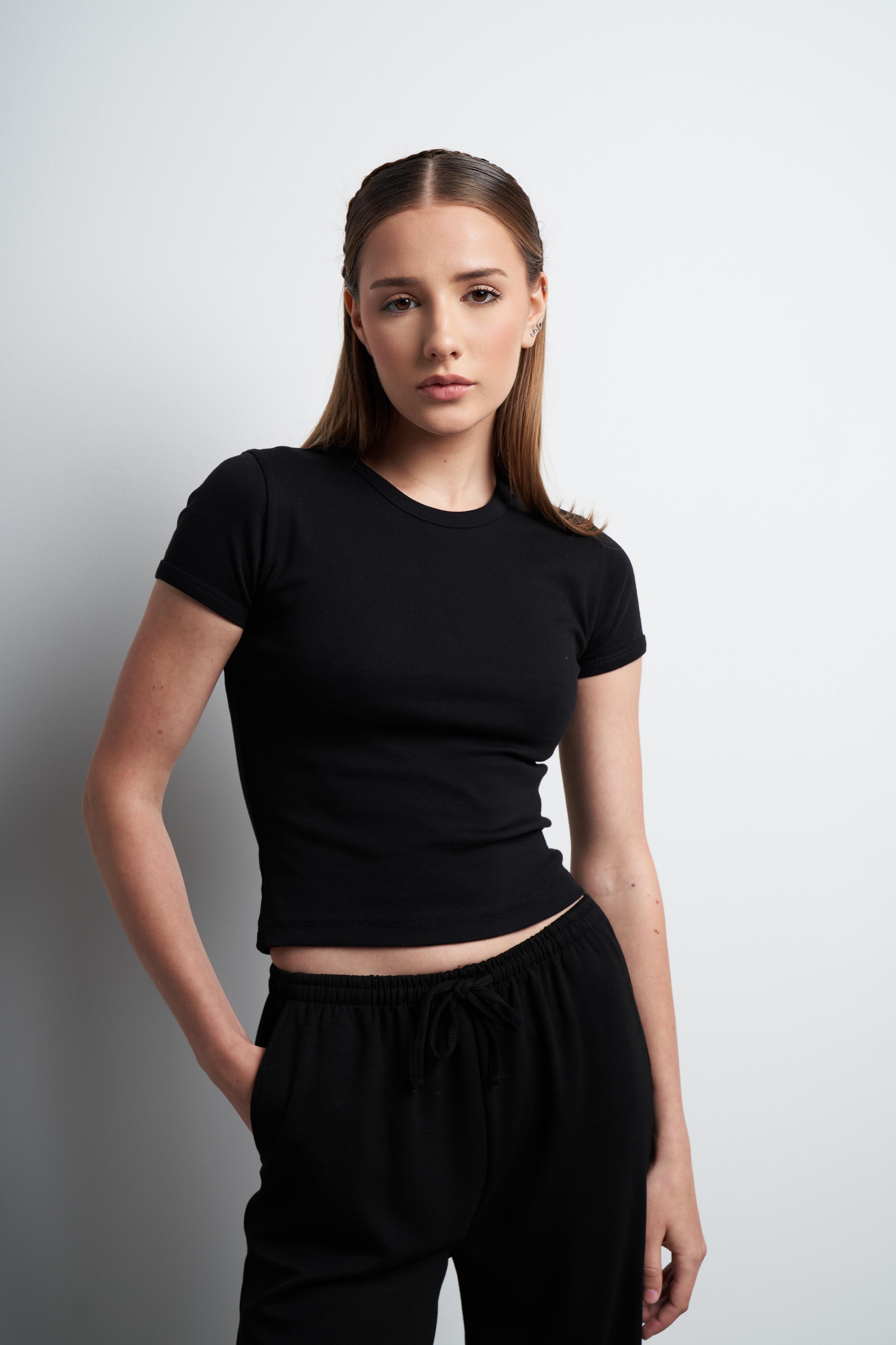 Basic Kısa Kol Bluz Siyah