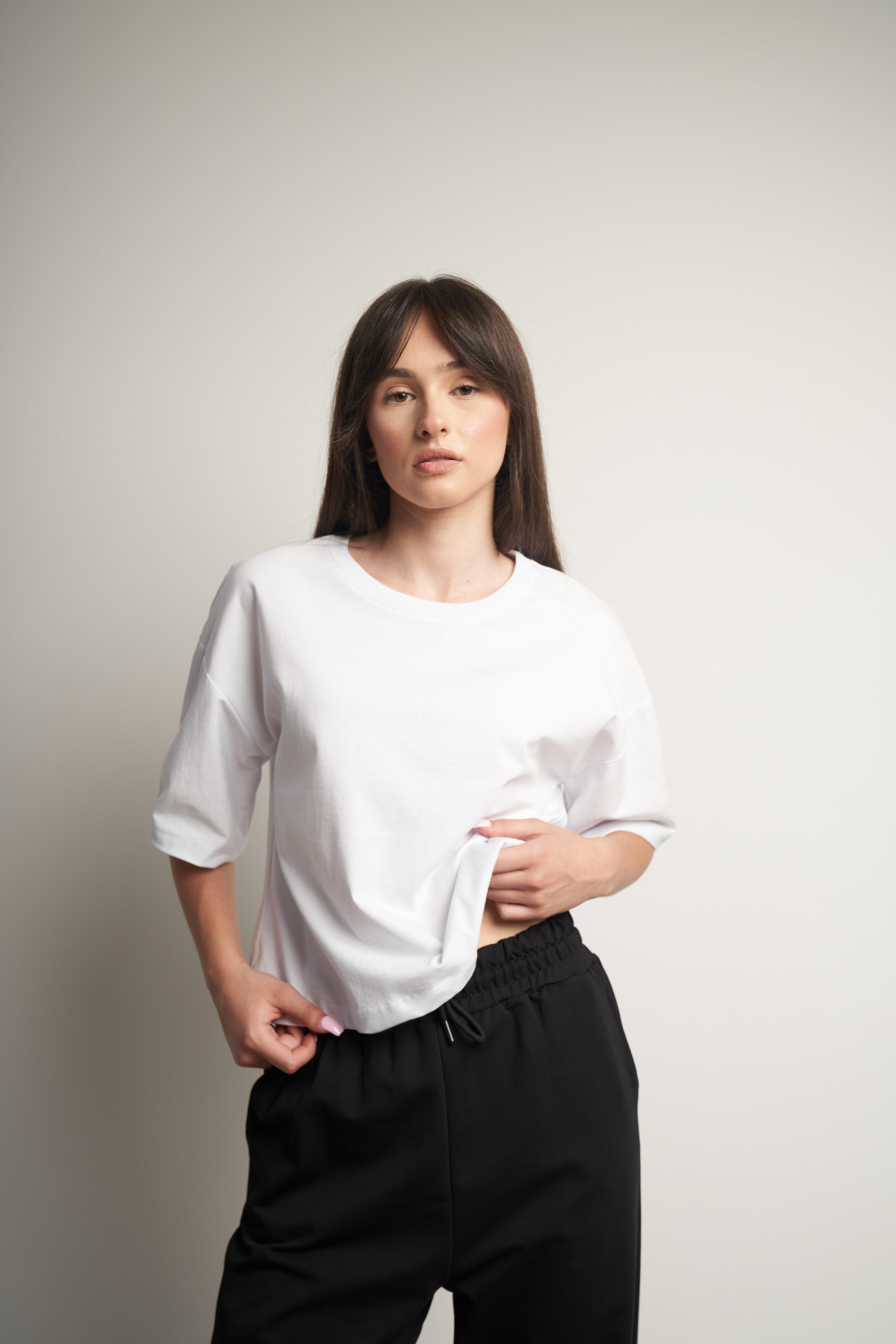 Basic Kısa Kol T-shirt Beyaz