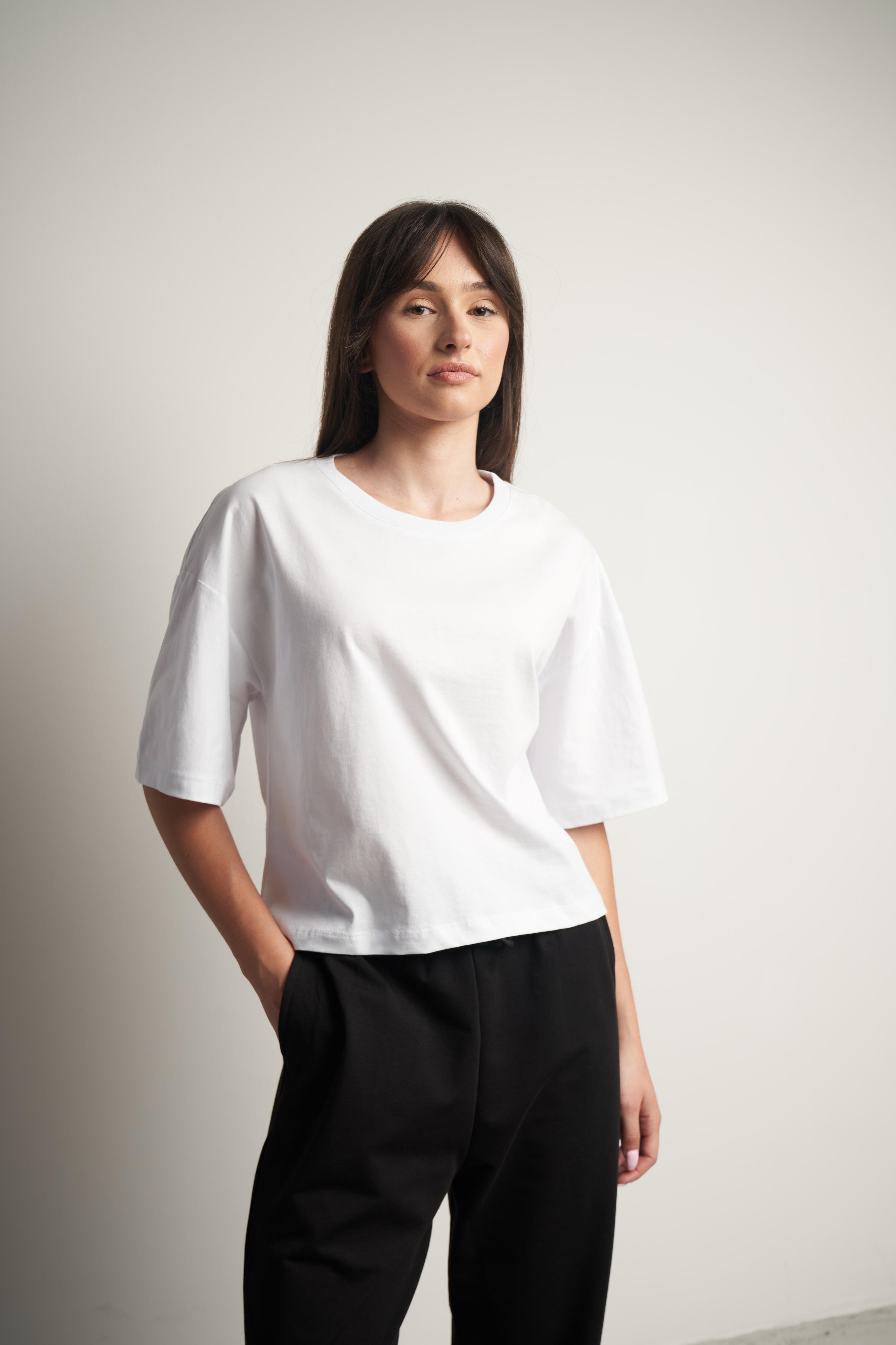 Basic Kısa Kol T-shirt Beyaz