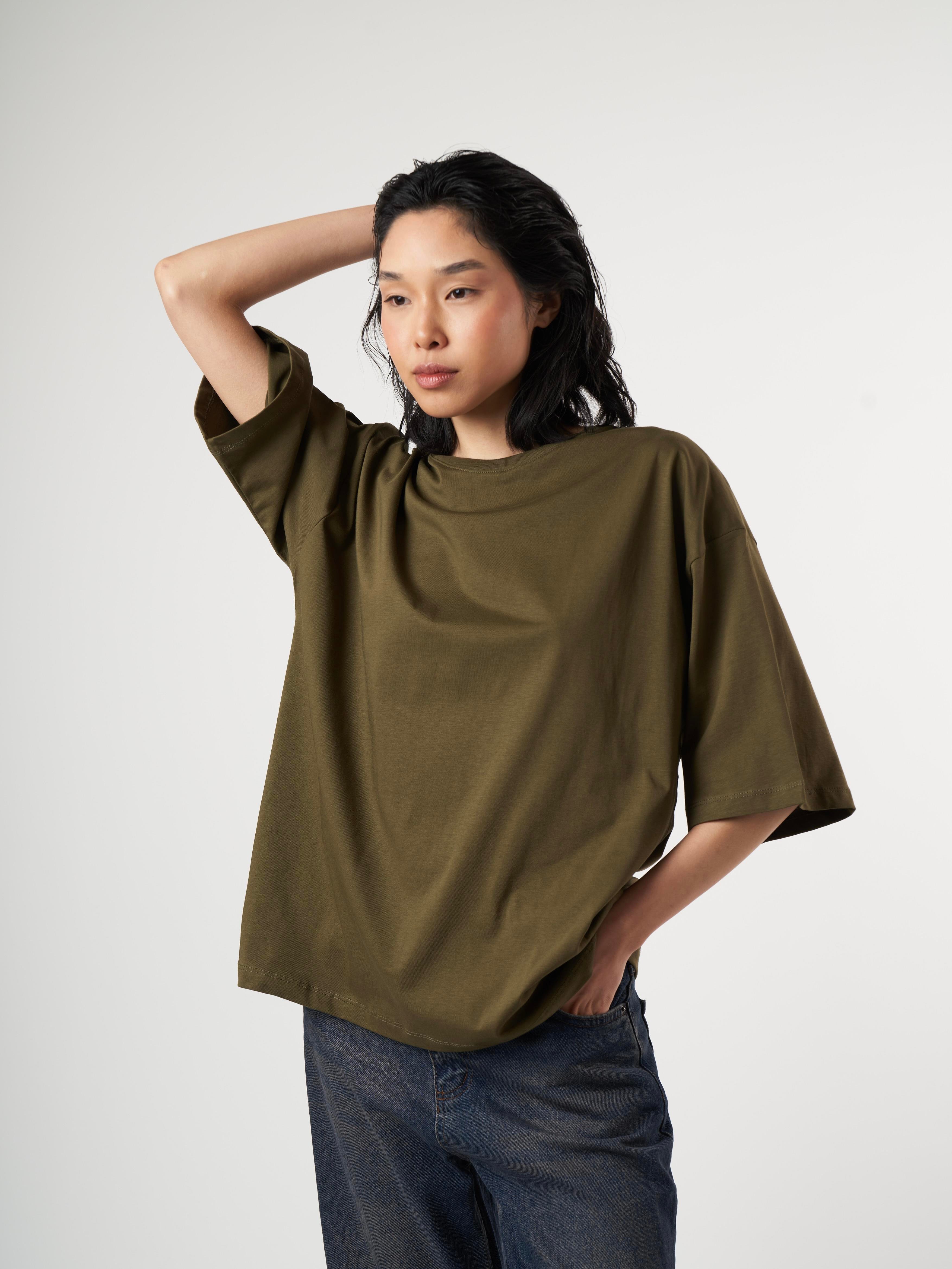 Basic Kısa Kol T-shirt Haki
