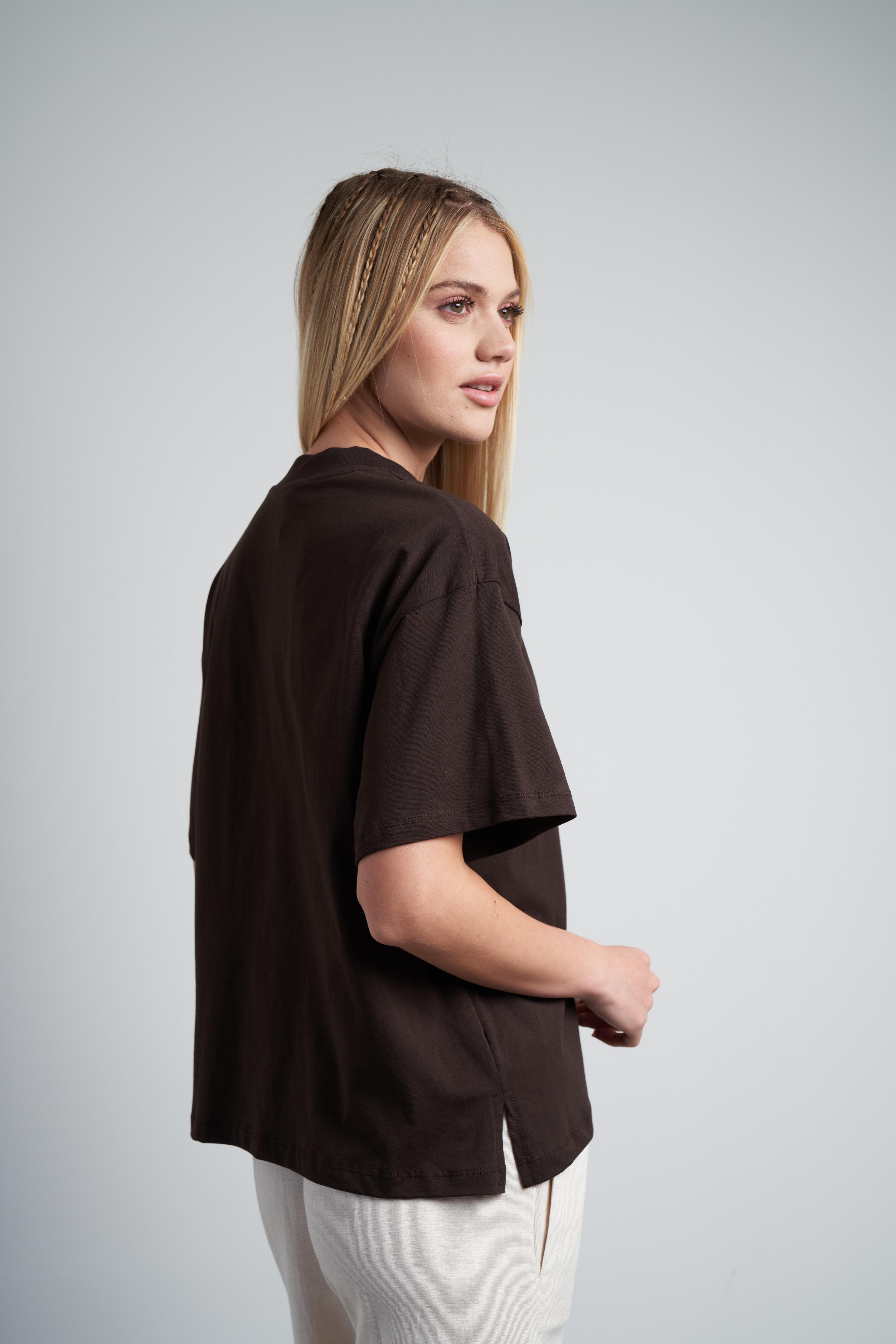 Basic Kısa Kol T-shirt Kahve