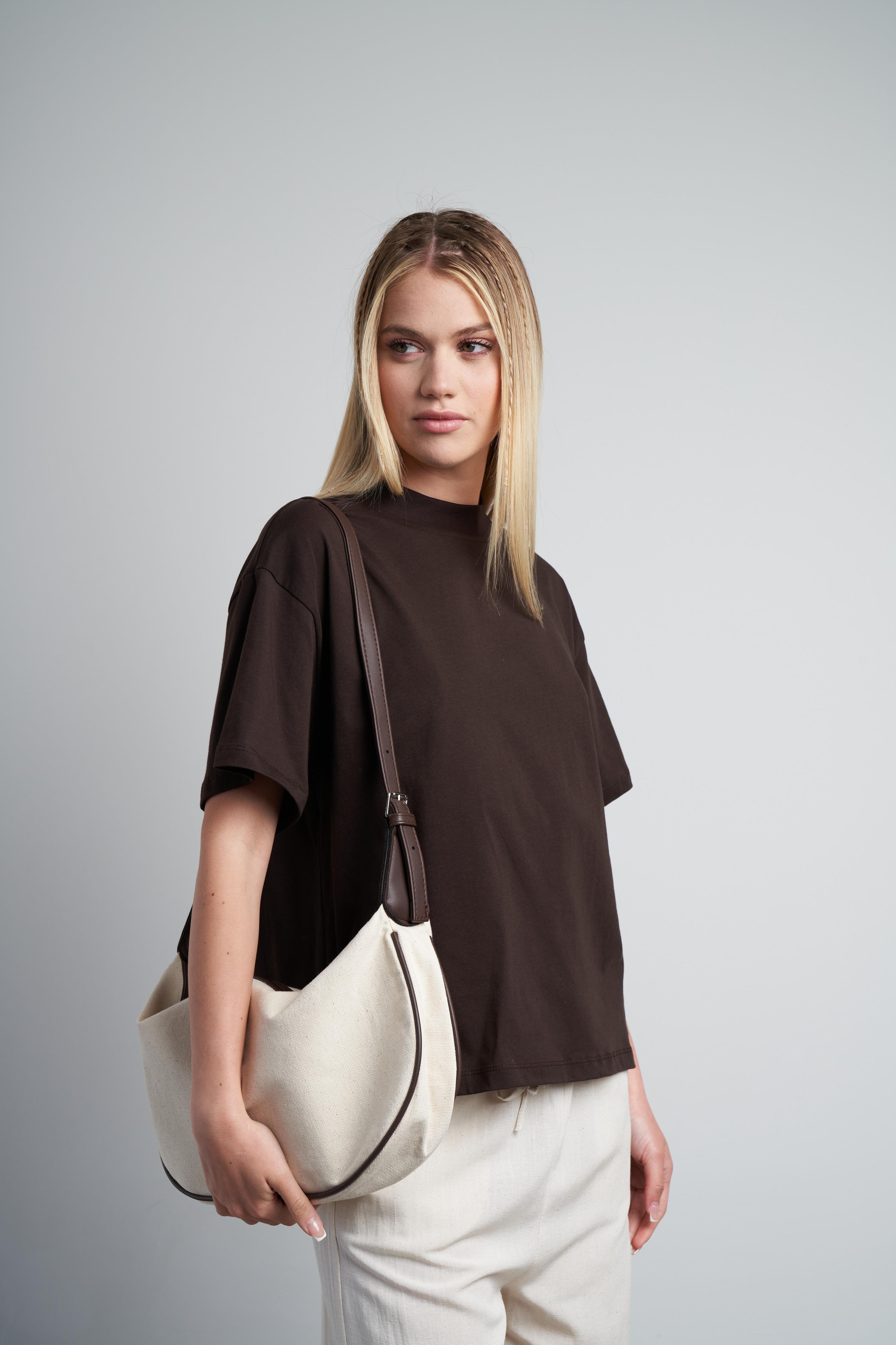 Basic Kısa Kol T-shirt Kahve
