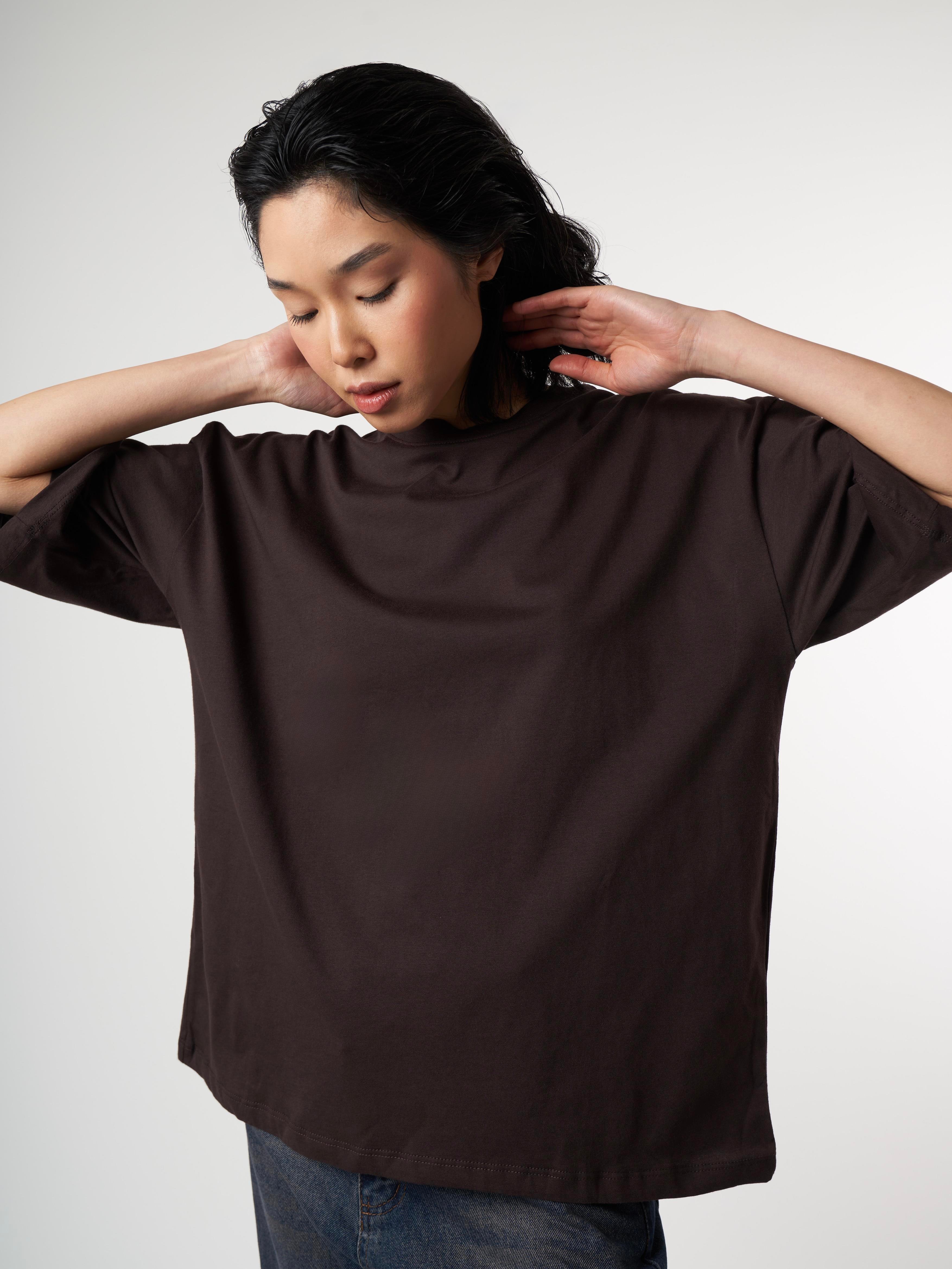 Basic Kısa Kol T-shirt Kahve