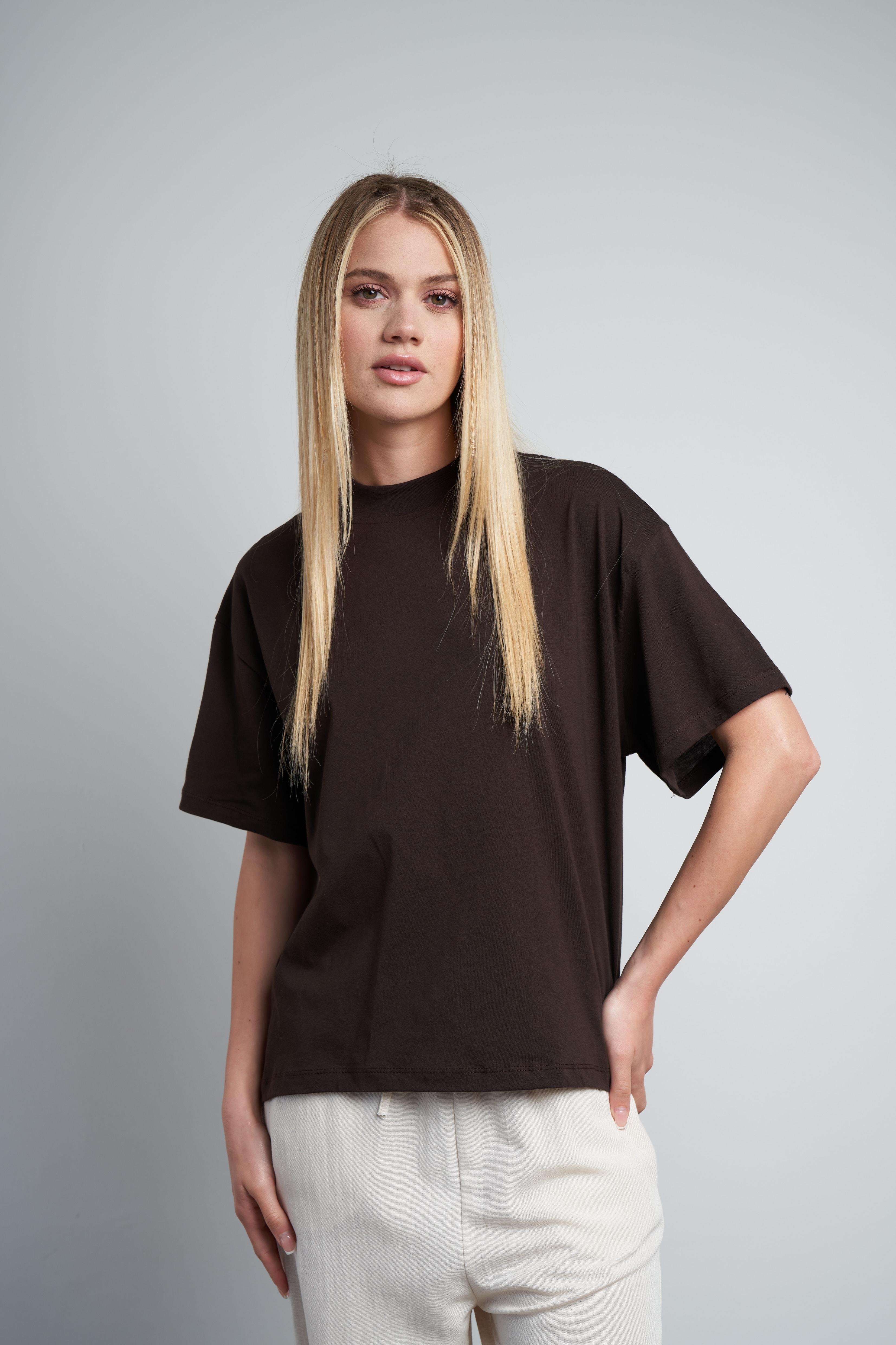 Basic Kısa Kol T-shirt Kahve