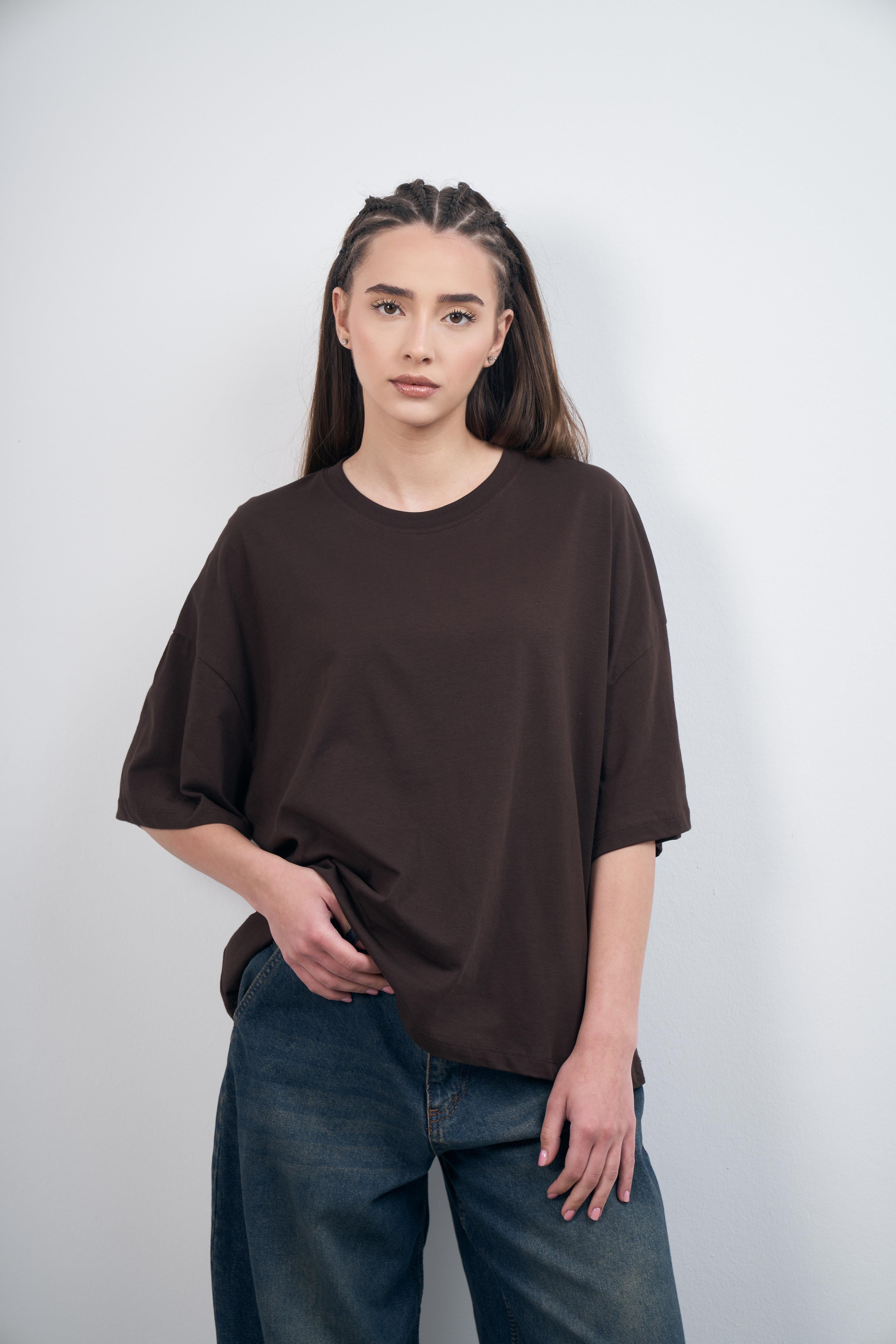 Basic Kısa Kol T-shirt Kahve