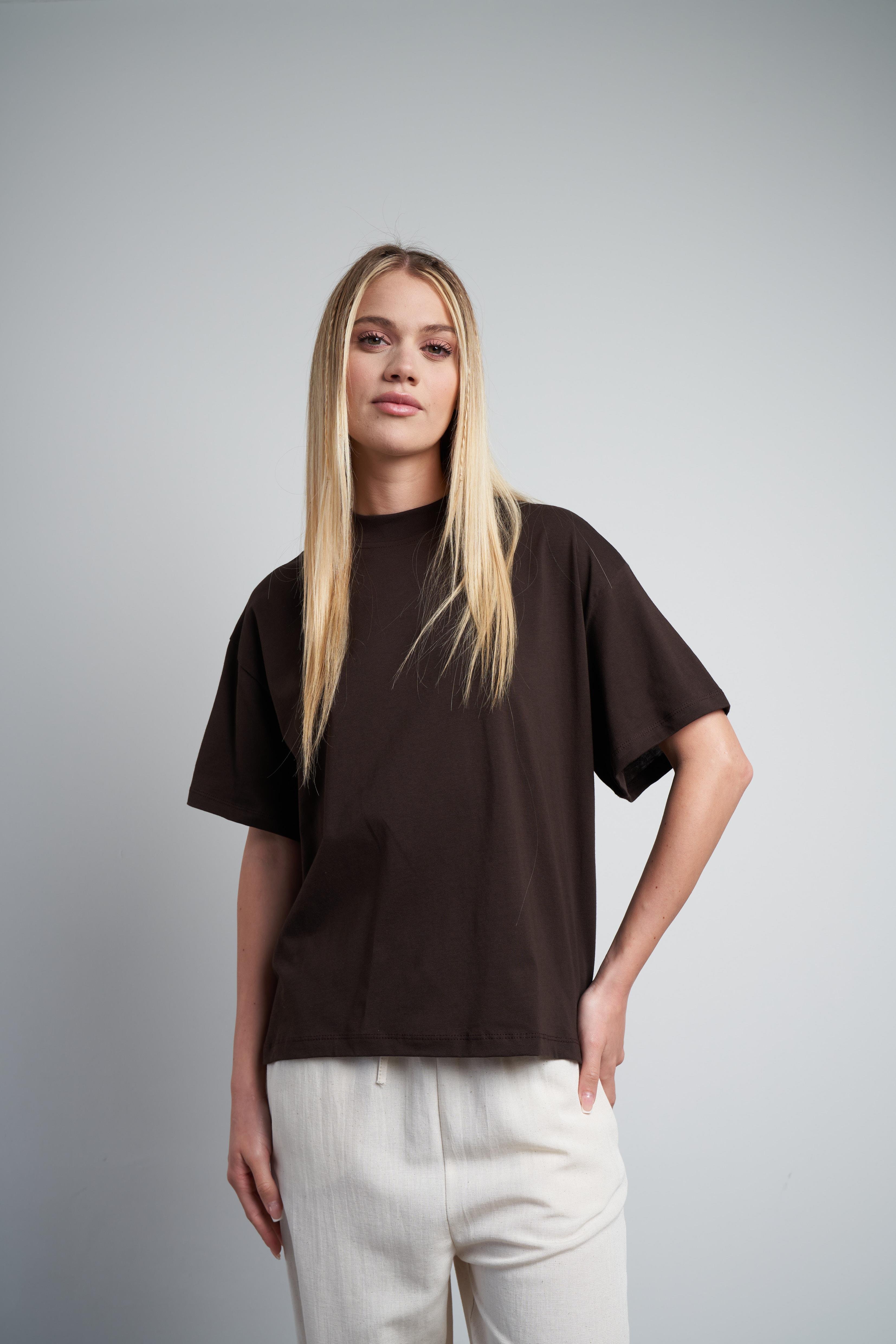 Basic Kısa Kol T-shirt Kahve