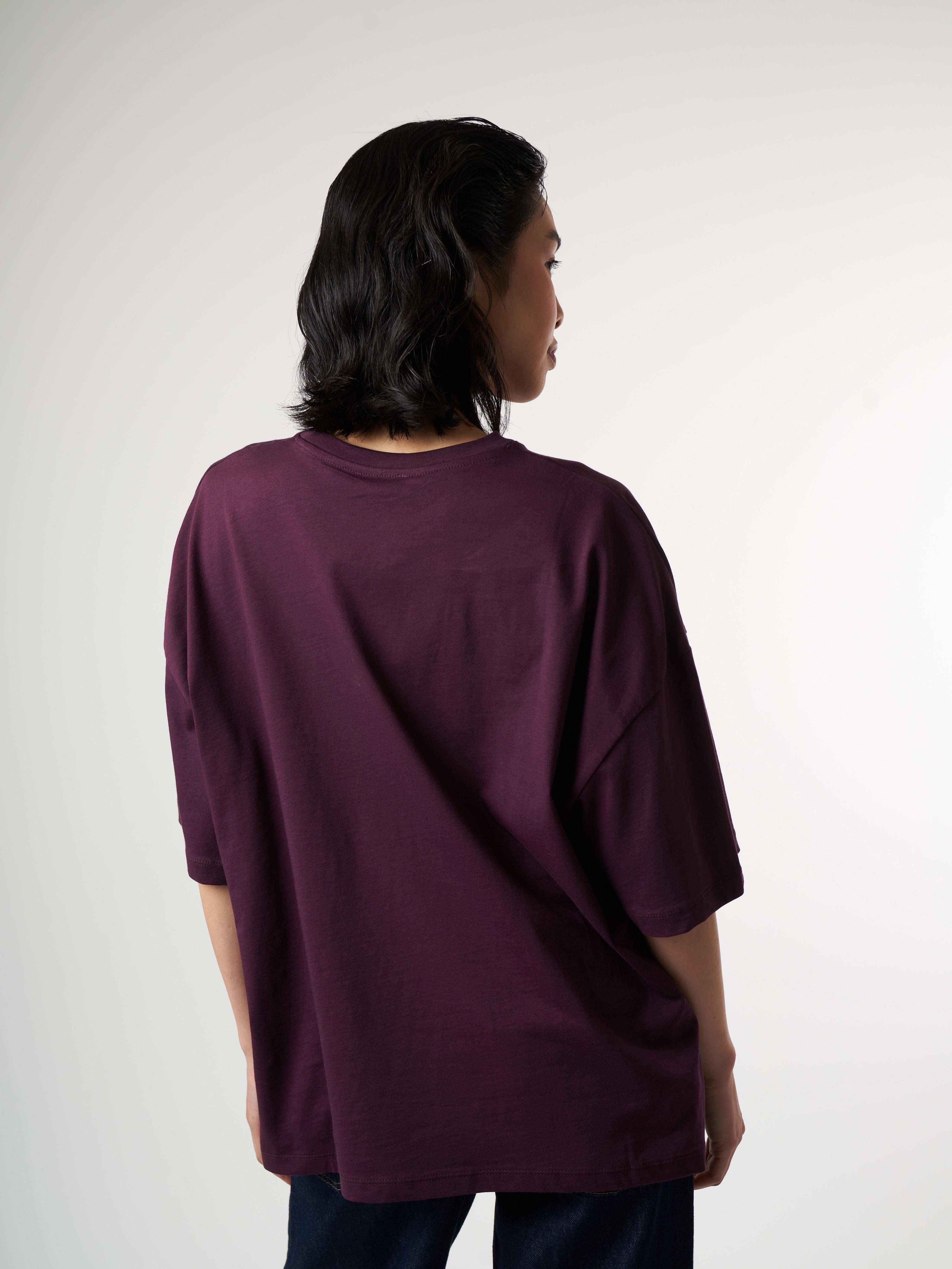 Basic Kısa Kol T-shirt Mürdüm