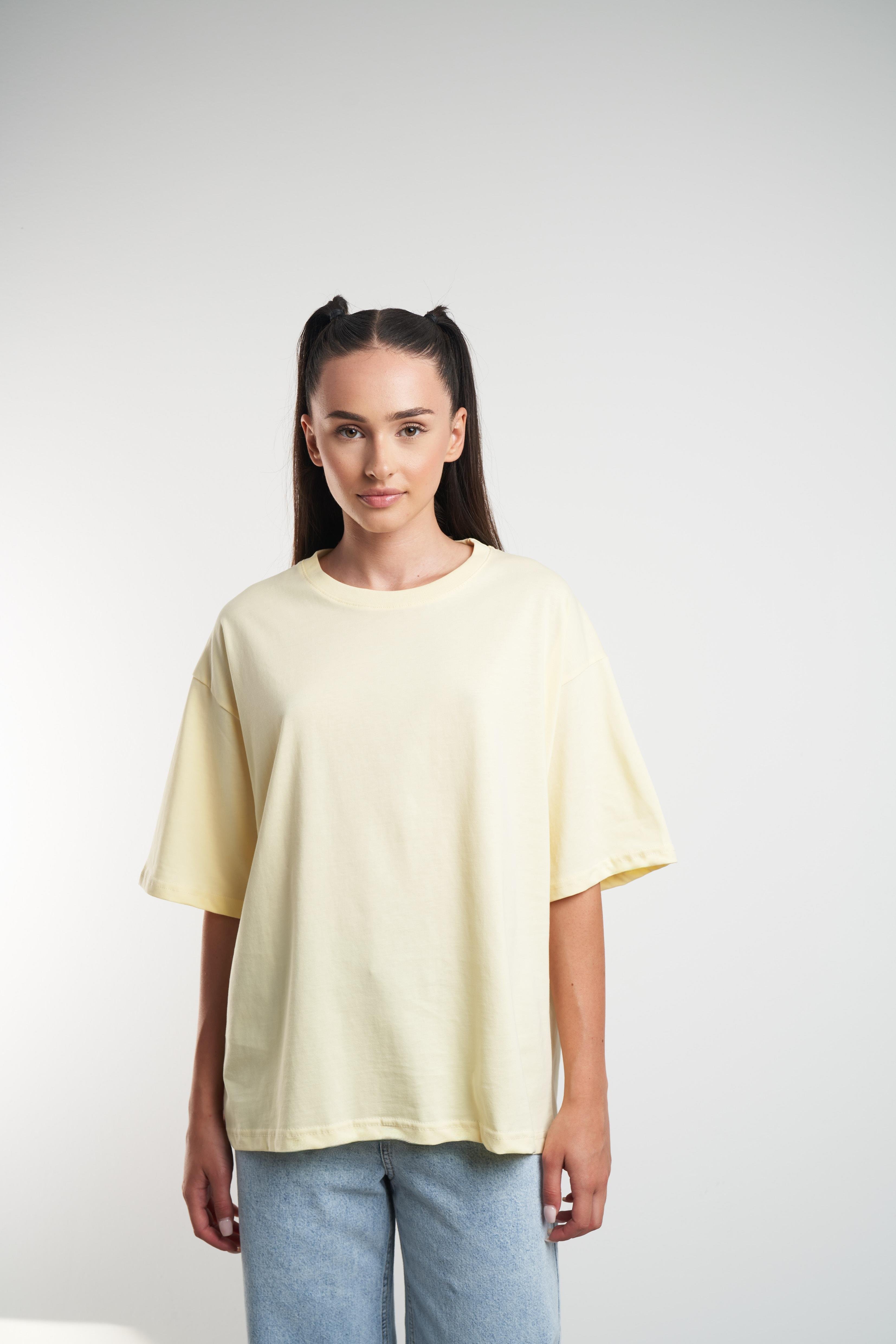 Basic Kısa Kol T-shirt Sarı