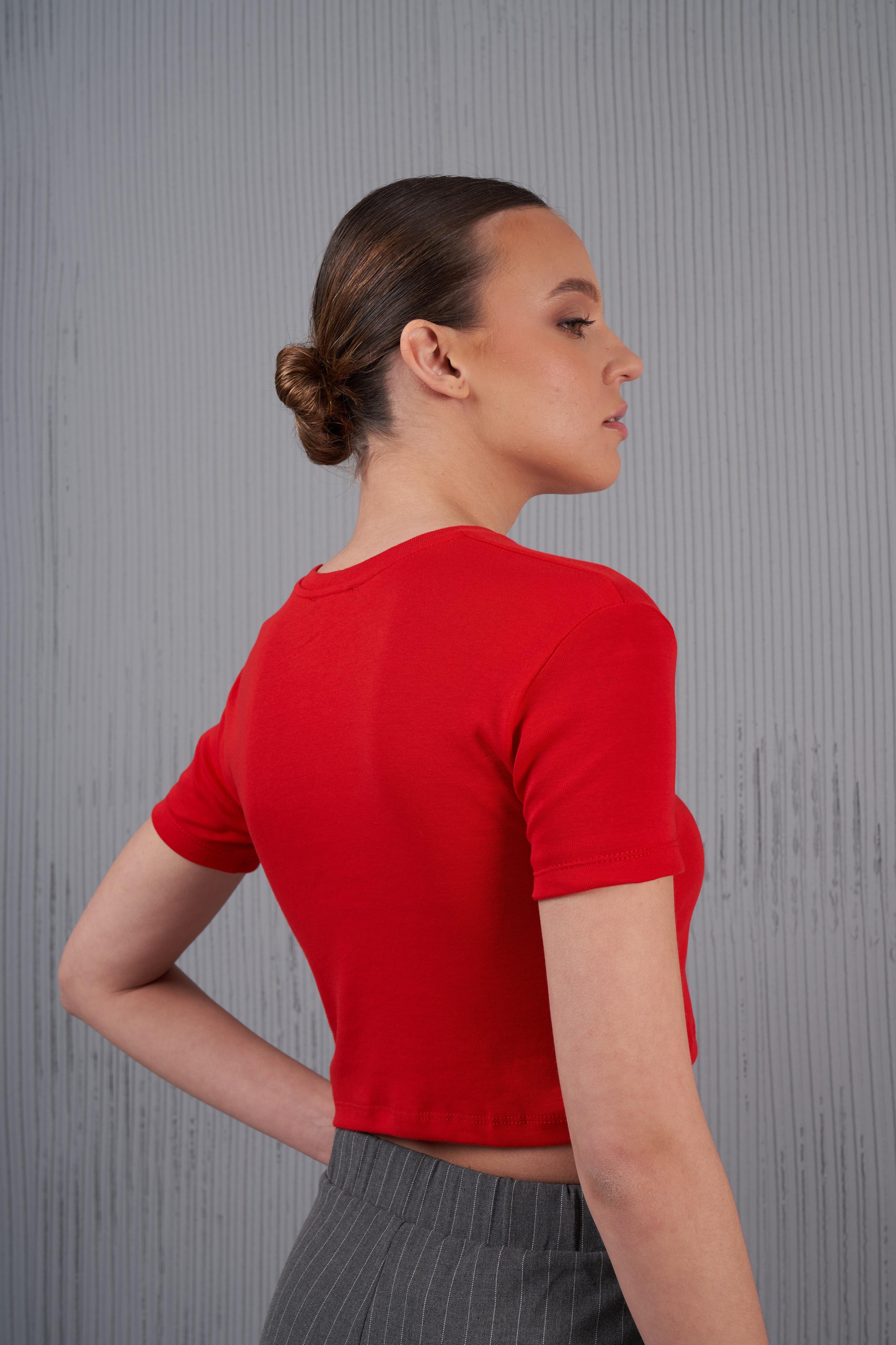 Basic Kısa T-shirt Kırmızı