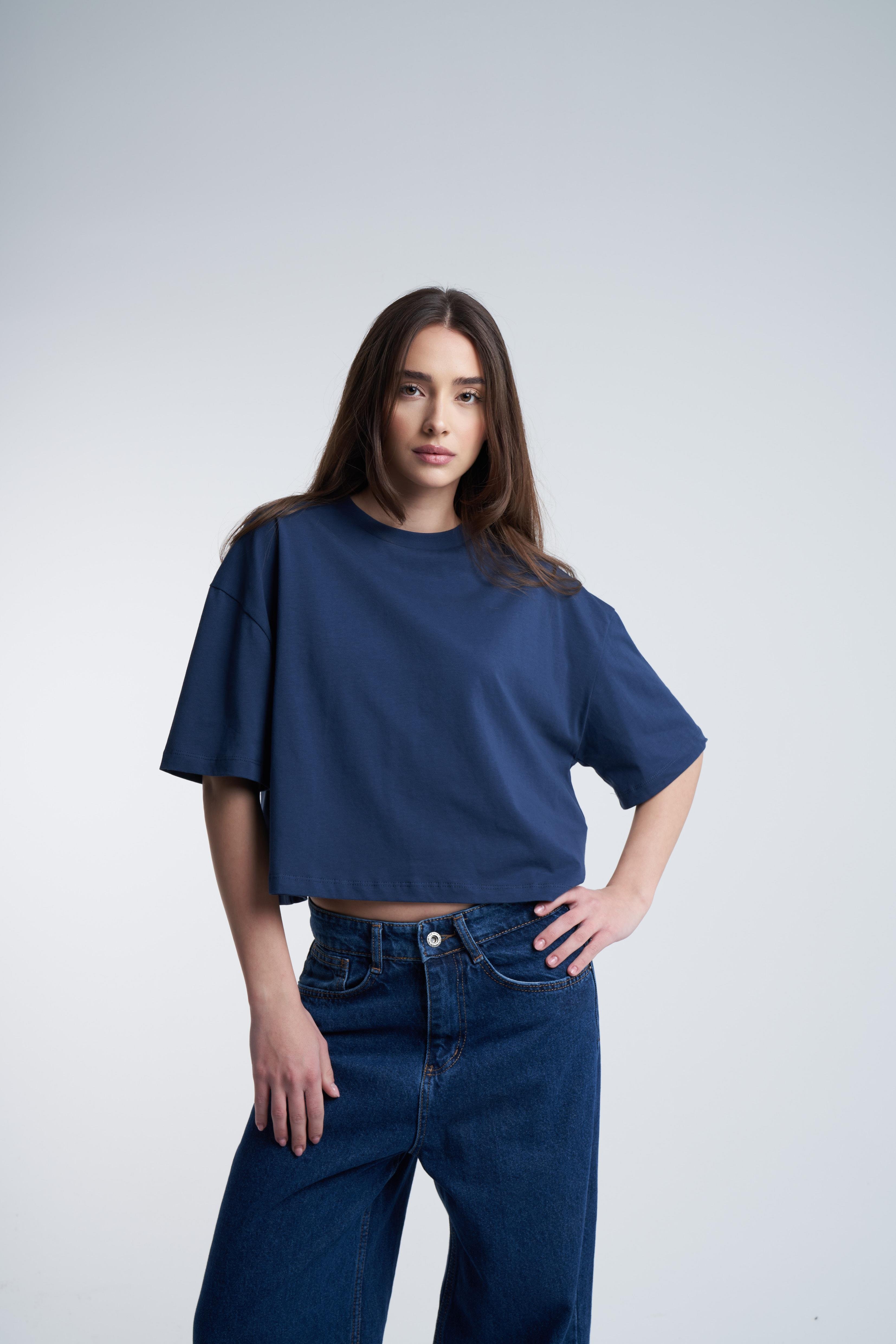 Basic Kısa T-shirt Koyu Lacivert