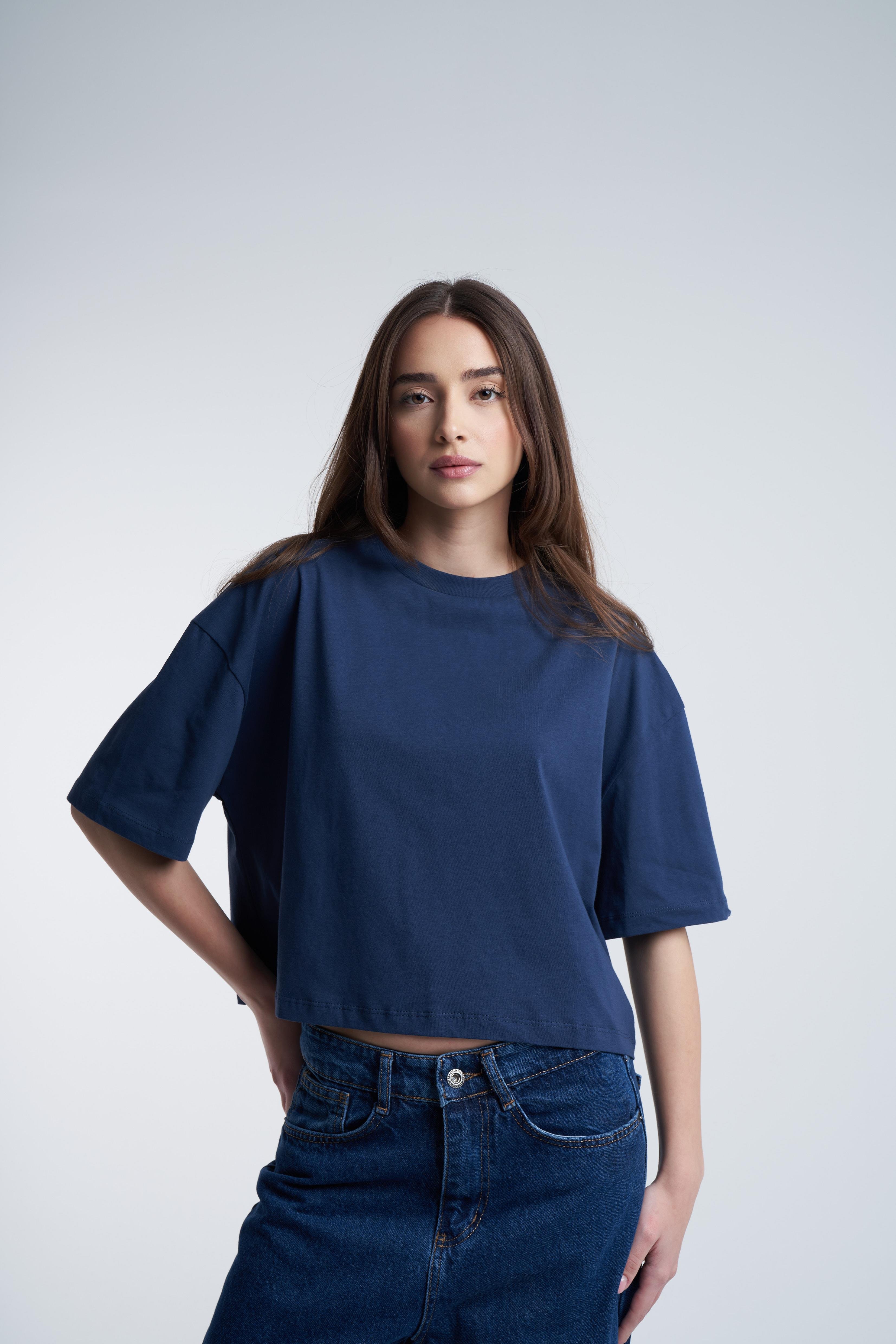 Basic Kısa T-shirt Koyu Lacivert