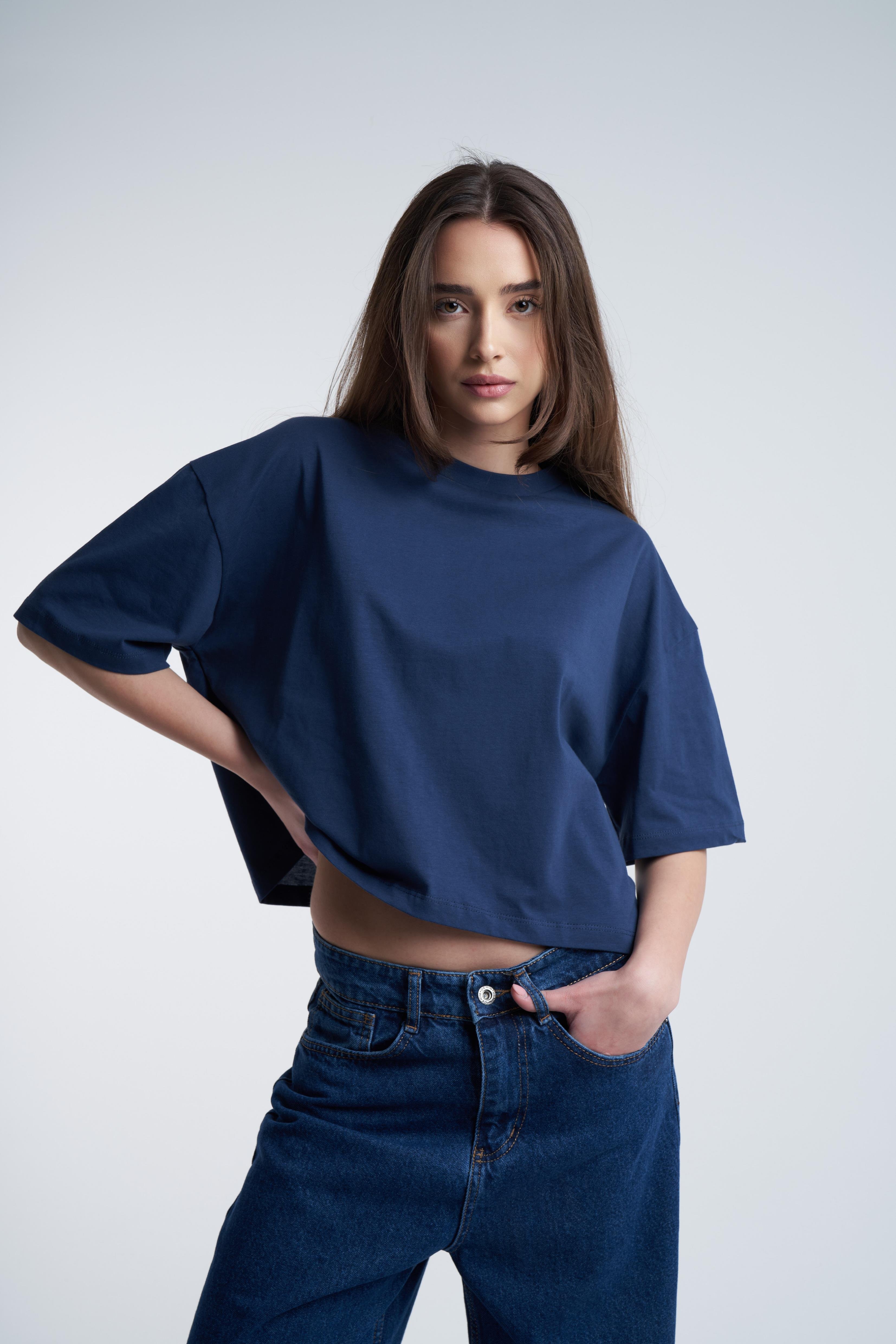 Basic Kısa T-shirt Koyu Lacivert