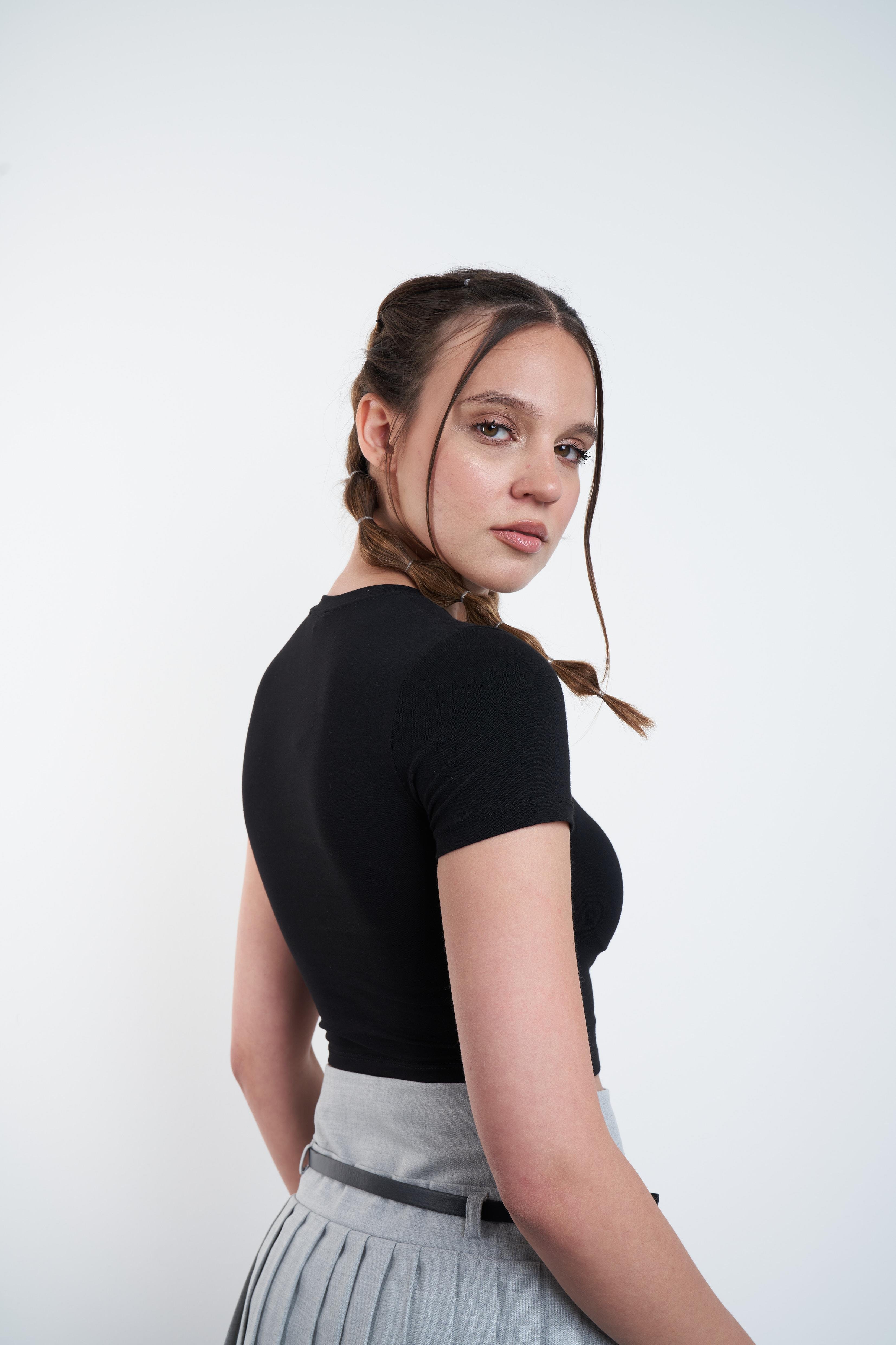 Basic Kısa T-shirt Siyah