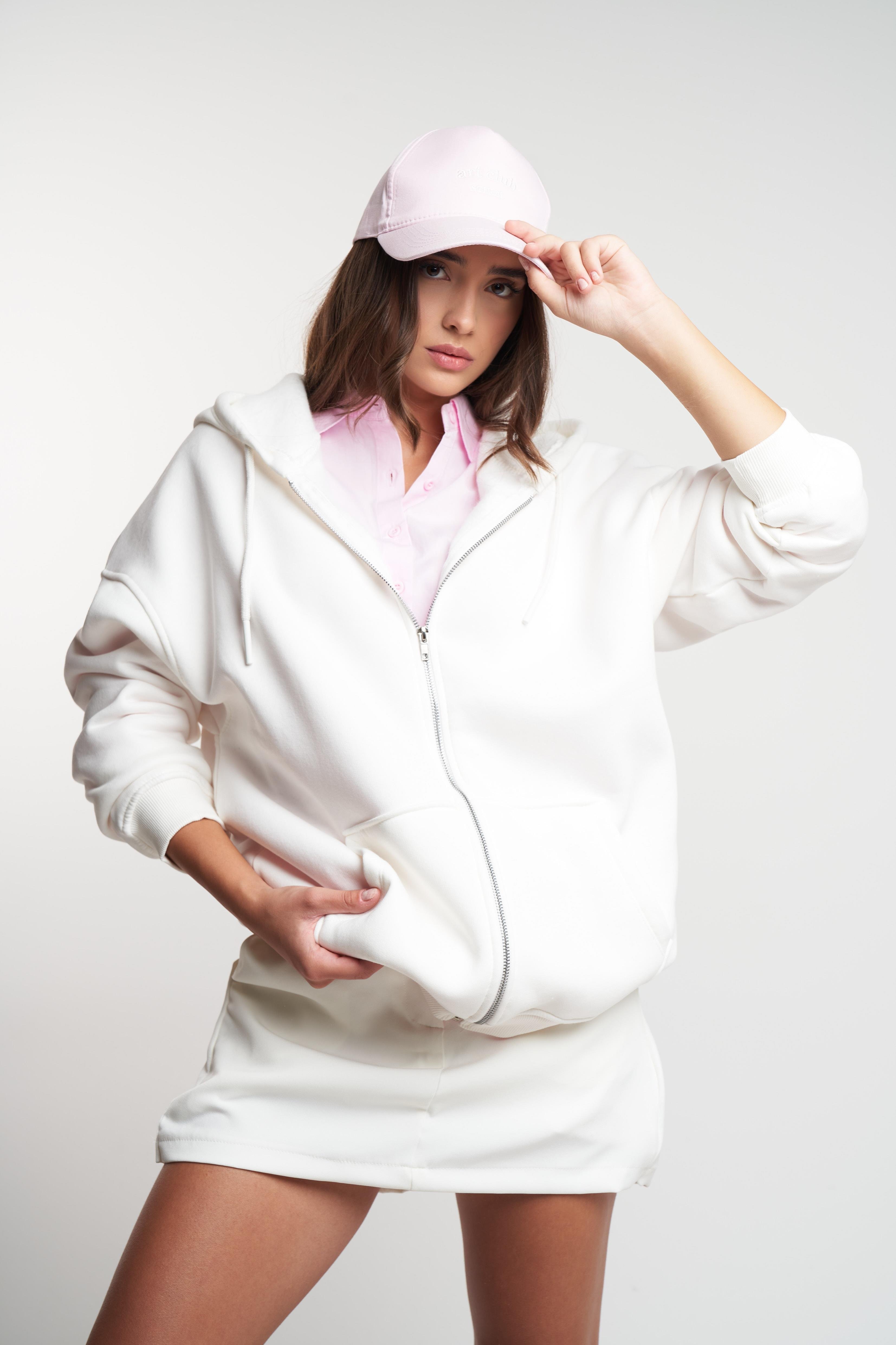 Basic Oversize Şardonlu Sweatmont Ekru