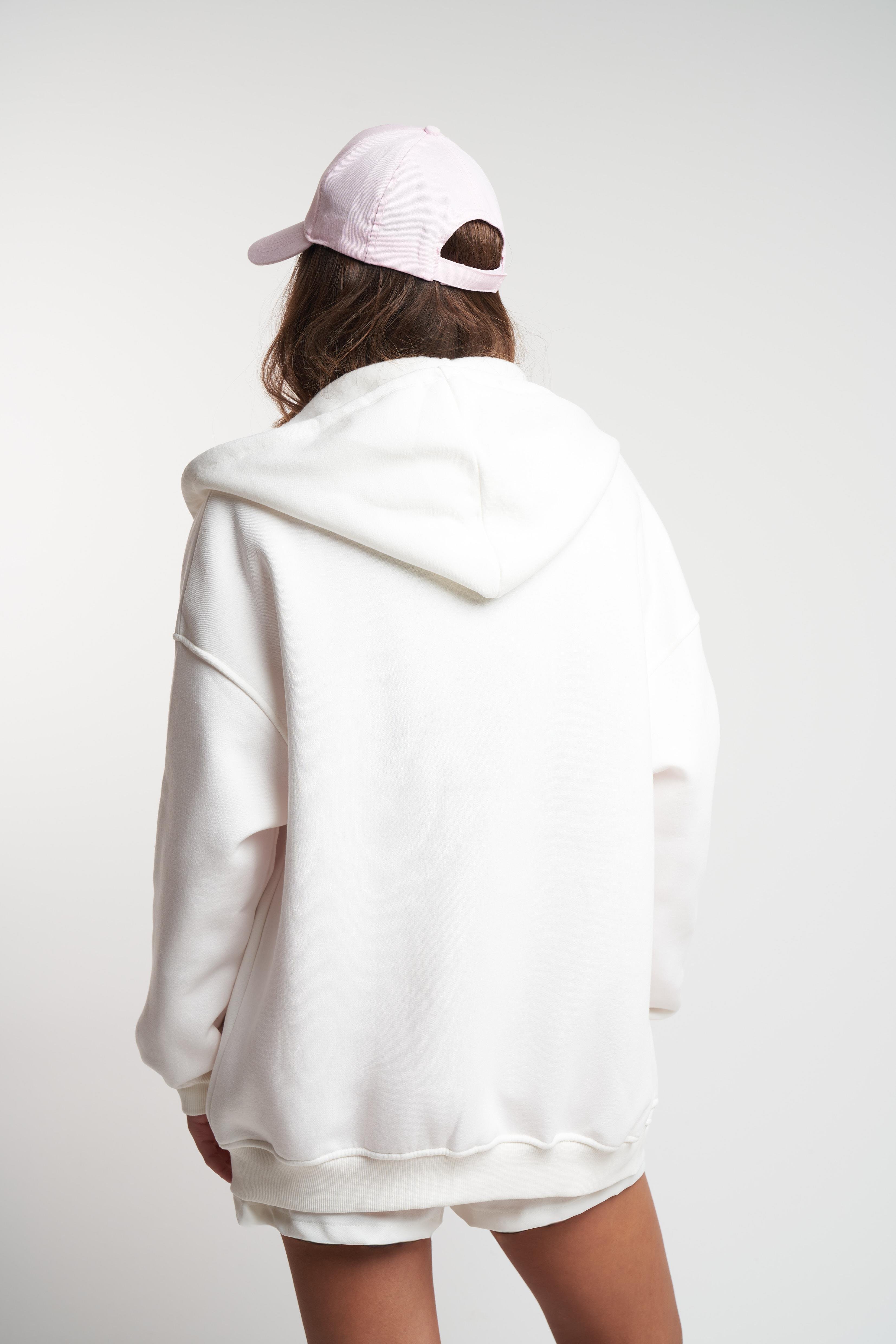 Basic Oversize Şardonlu Sweatmont Ekru