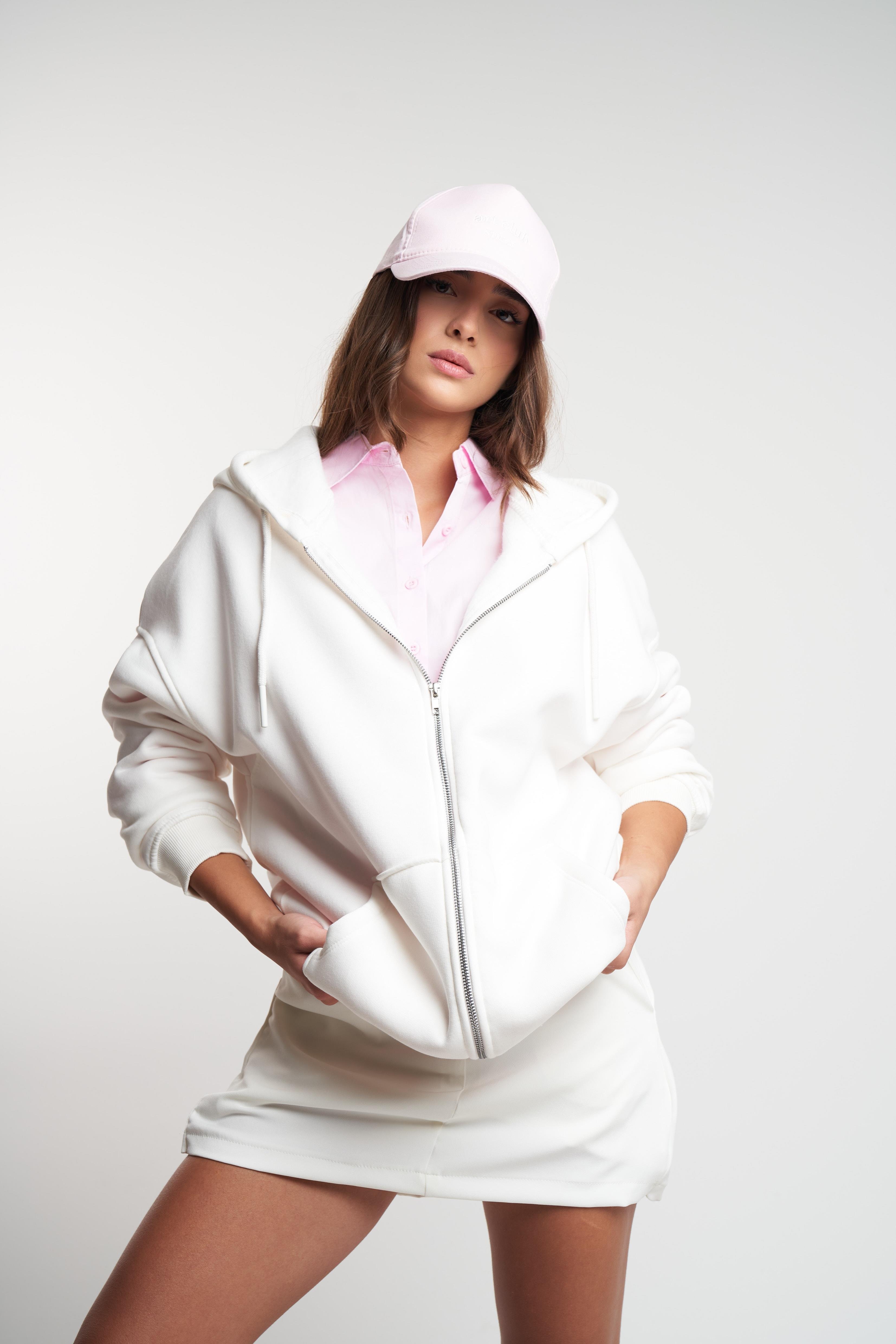 Basic Oversize Şardonlu Sweatmont Ekru