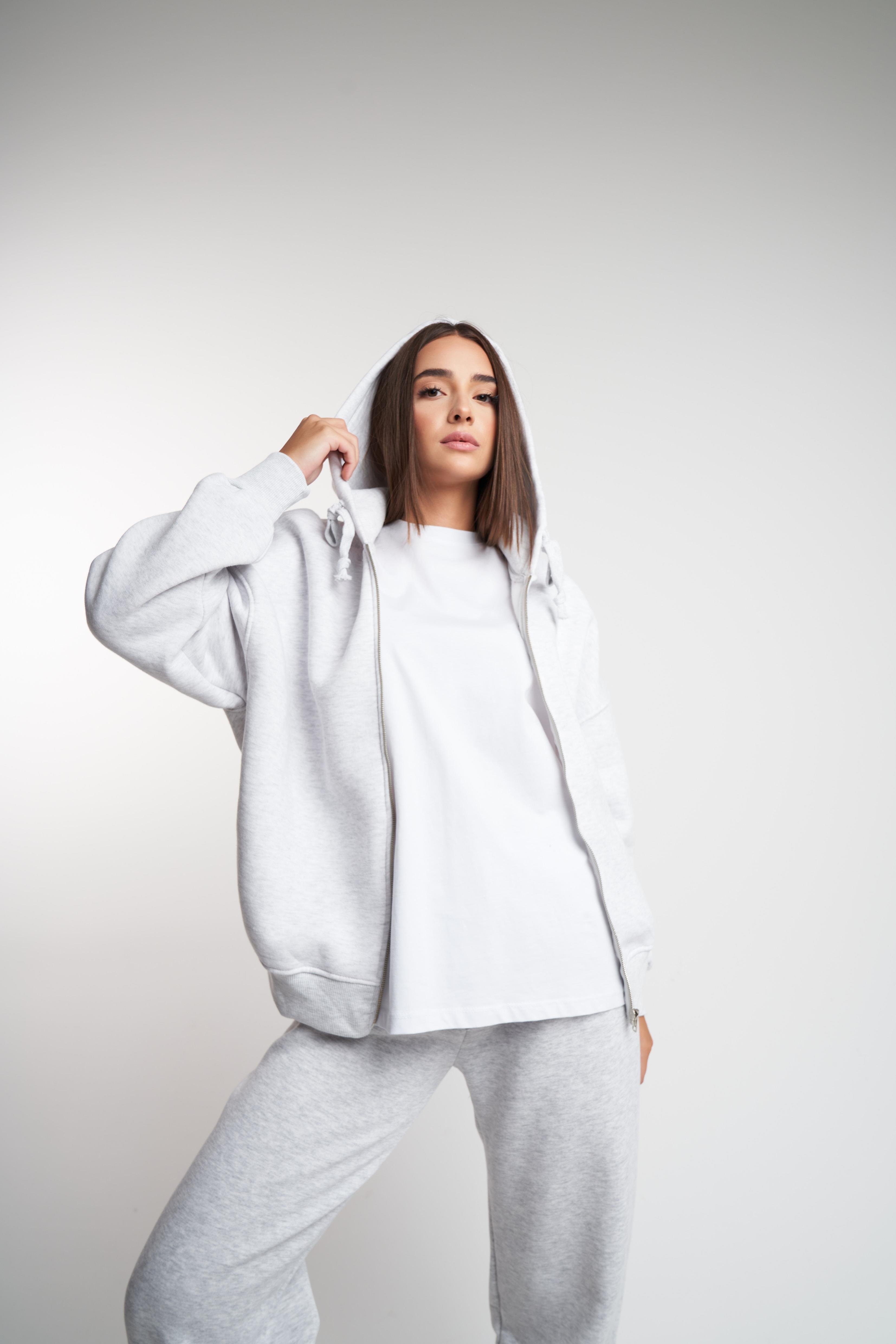 Basic Oversize Şardonlu Sweatmont Karmelanj
