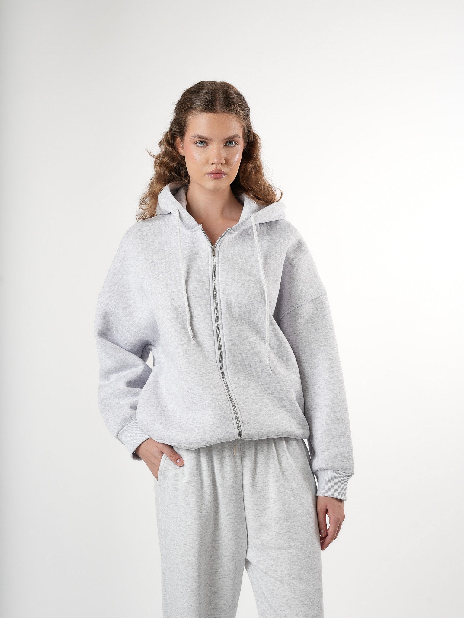 Basic Oversize Şardonlu Sweatmont Karmelanj