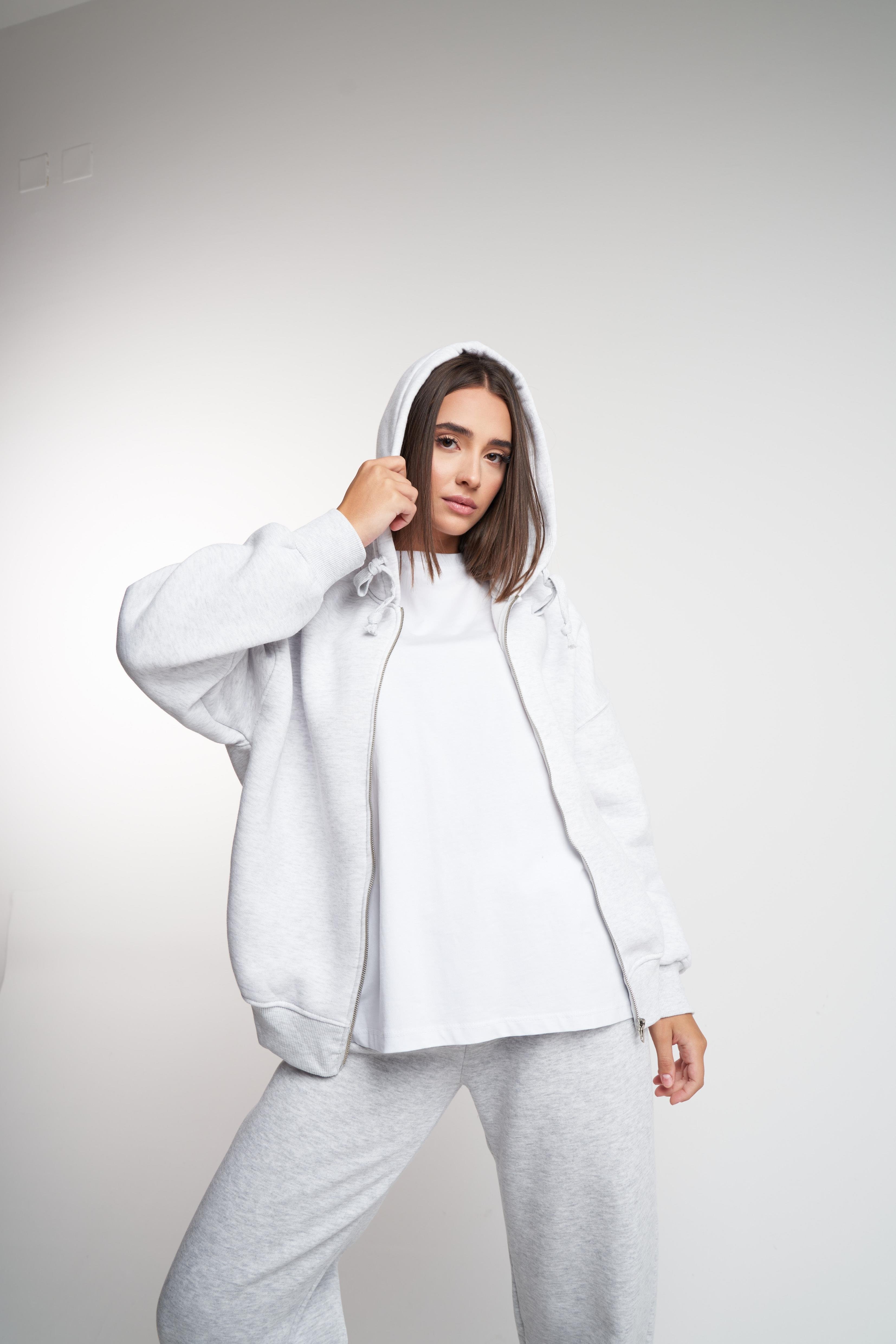 Basic Oversize Şardonlu Sweatmont Karmelanj