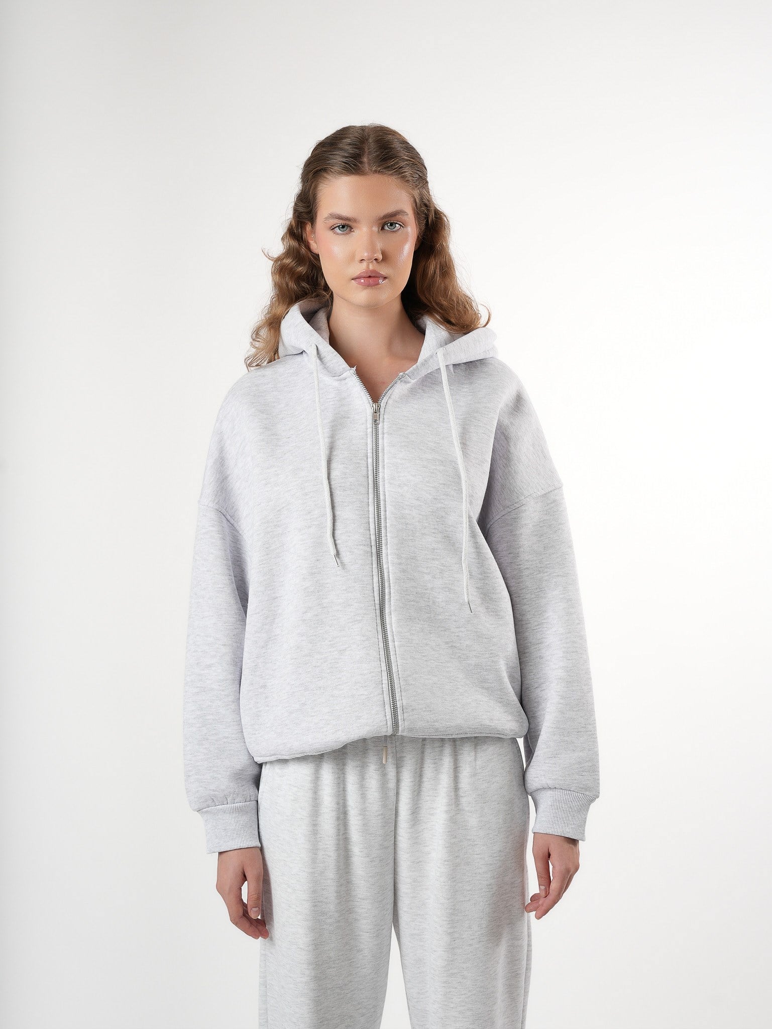 Basic Oversize Şardonlu Sweatmont Karmelanj