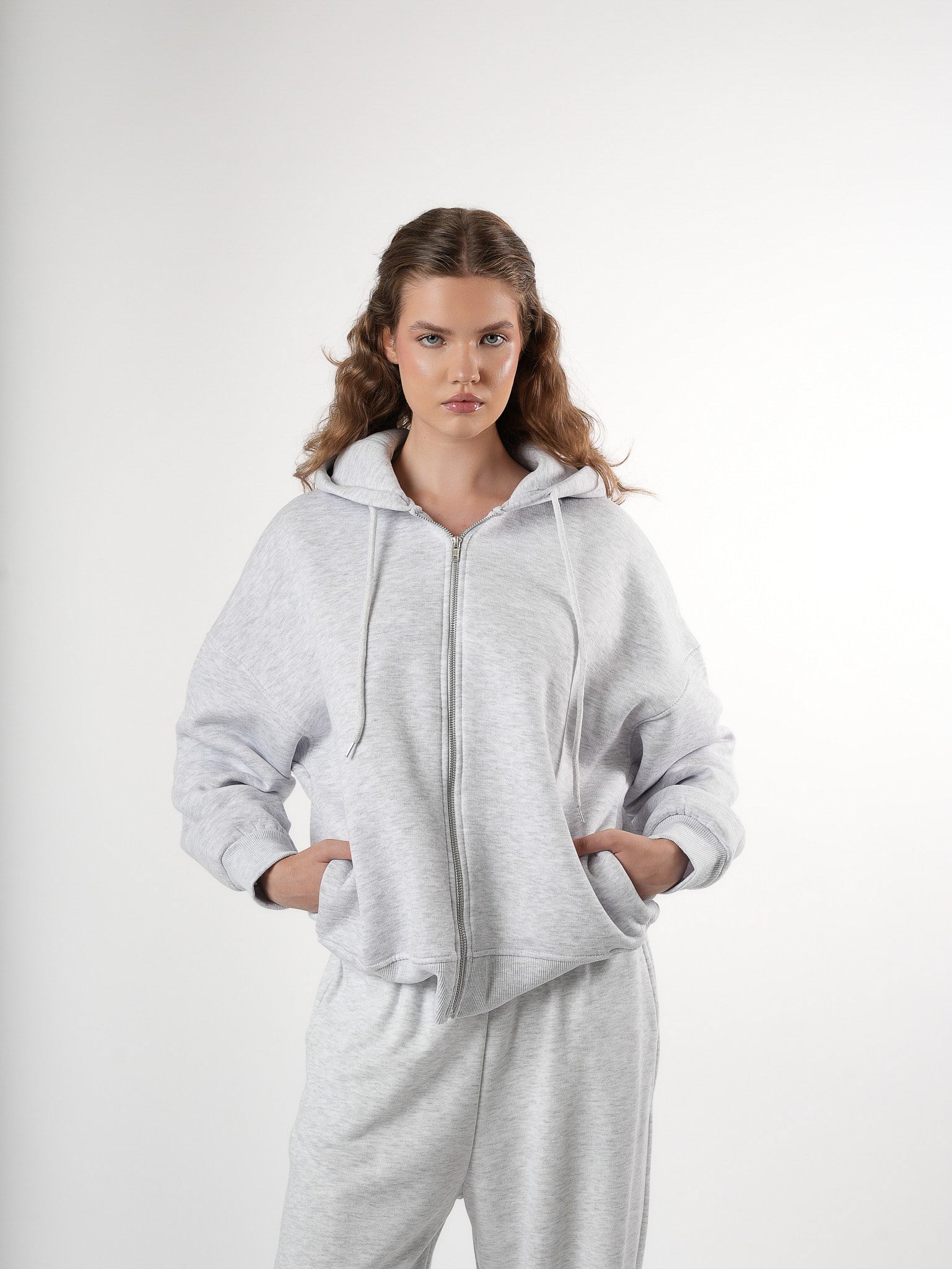 Basic Oversize Şardonlu Sweatmont Karmelanj