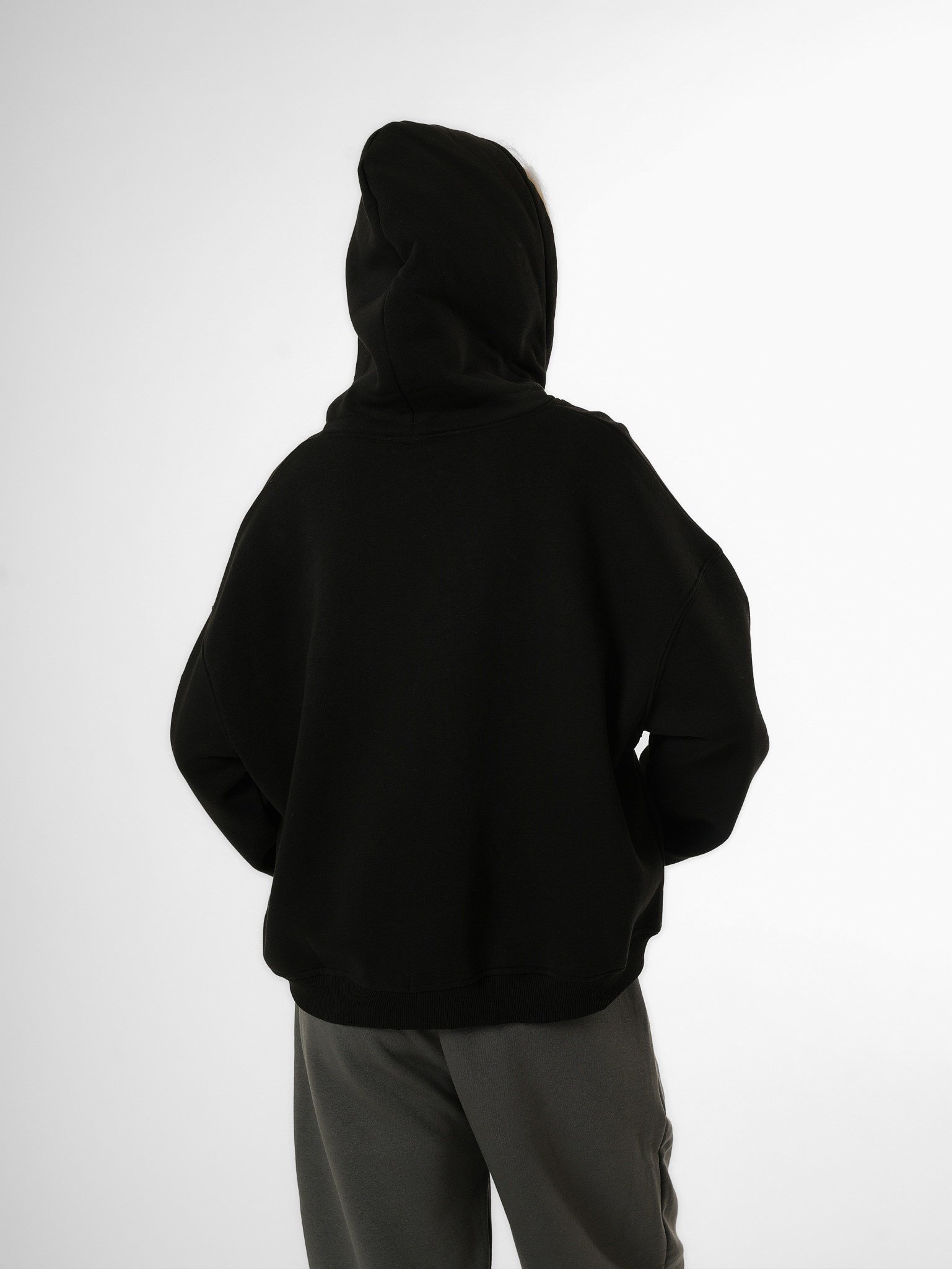 Basic Oversize Şardonlu Sweatmont Siyah