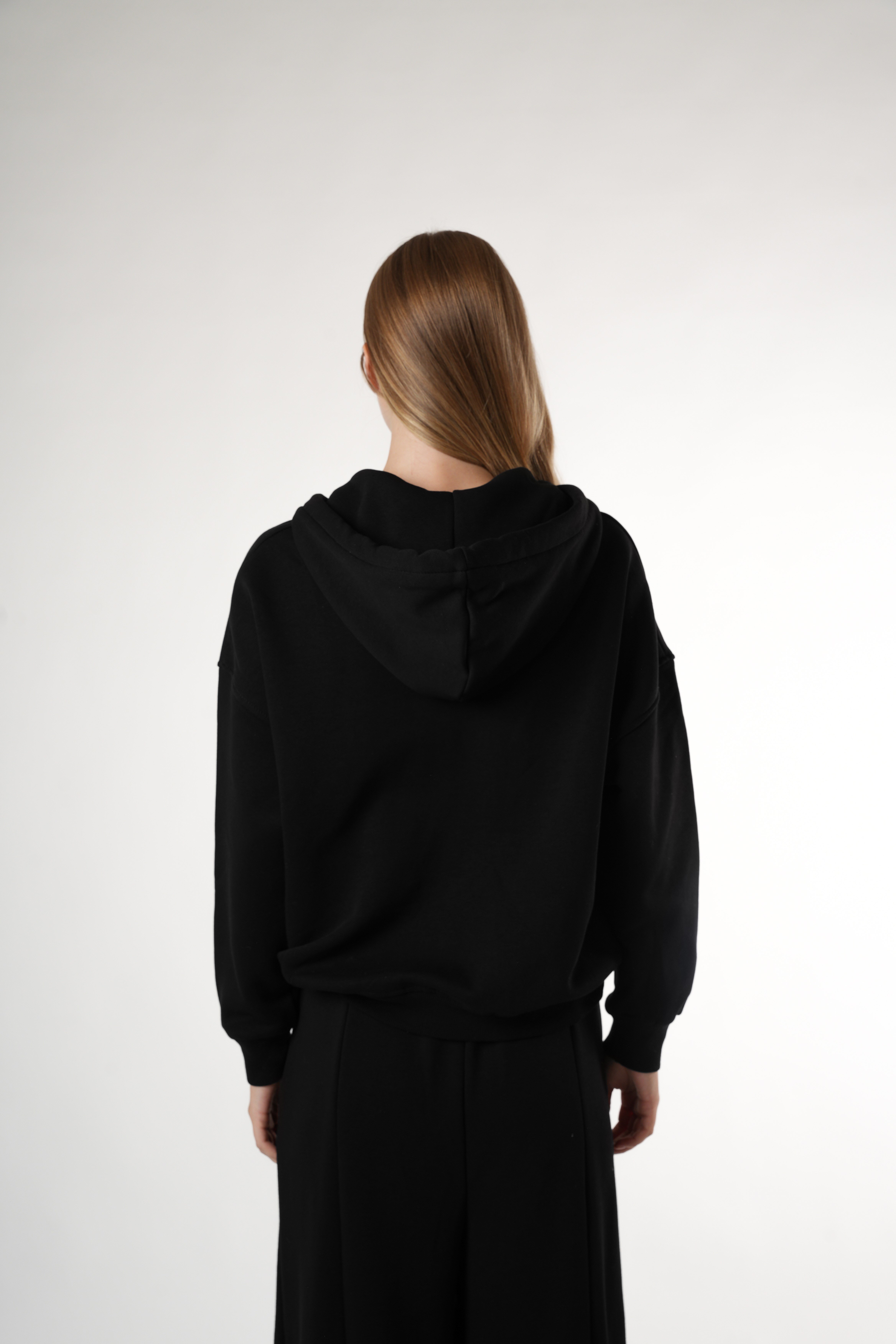 Basic Oversize Şardonlu Sweatmont Siyah