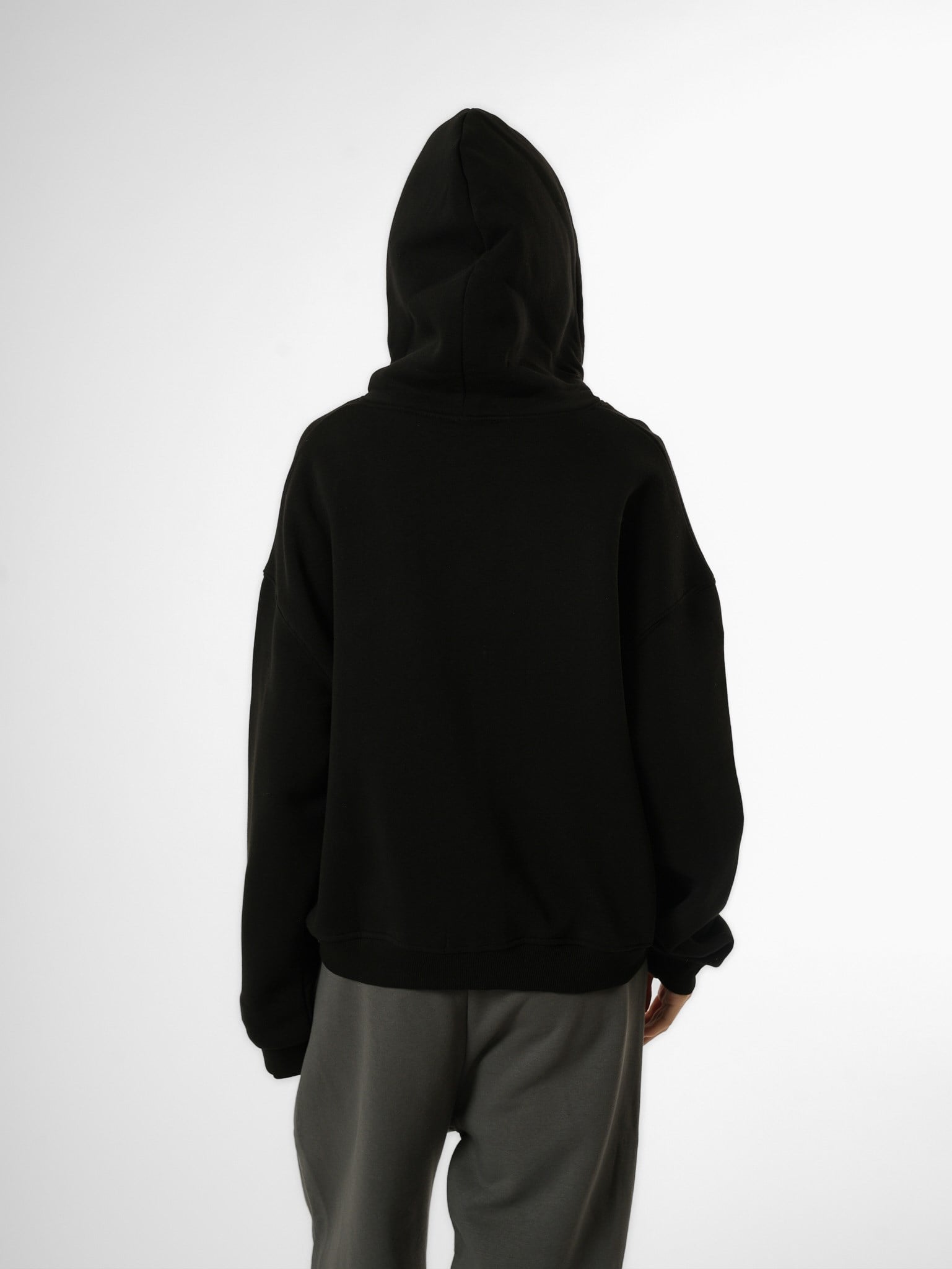 Basic Oversize Şardonlu Sweatmont Siyah