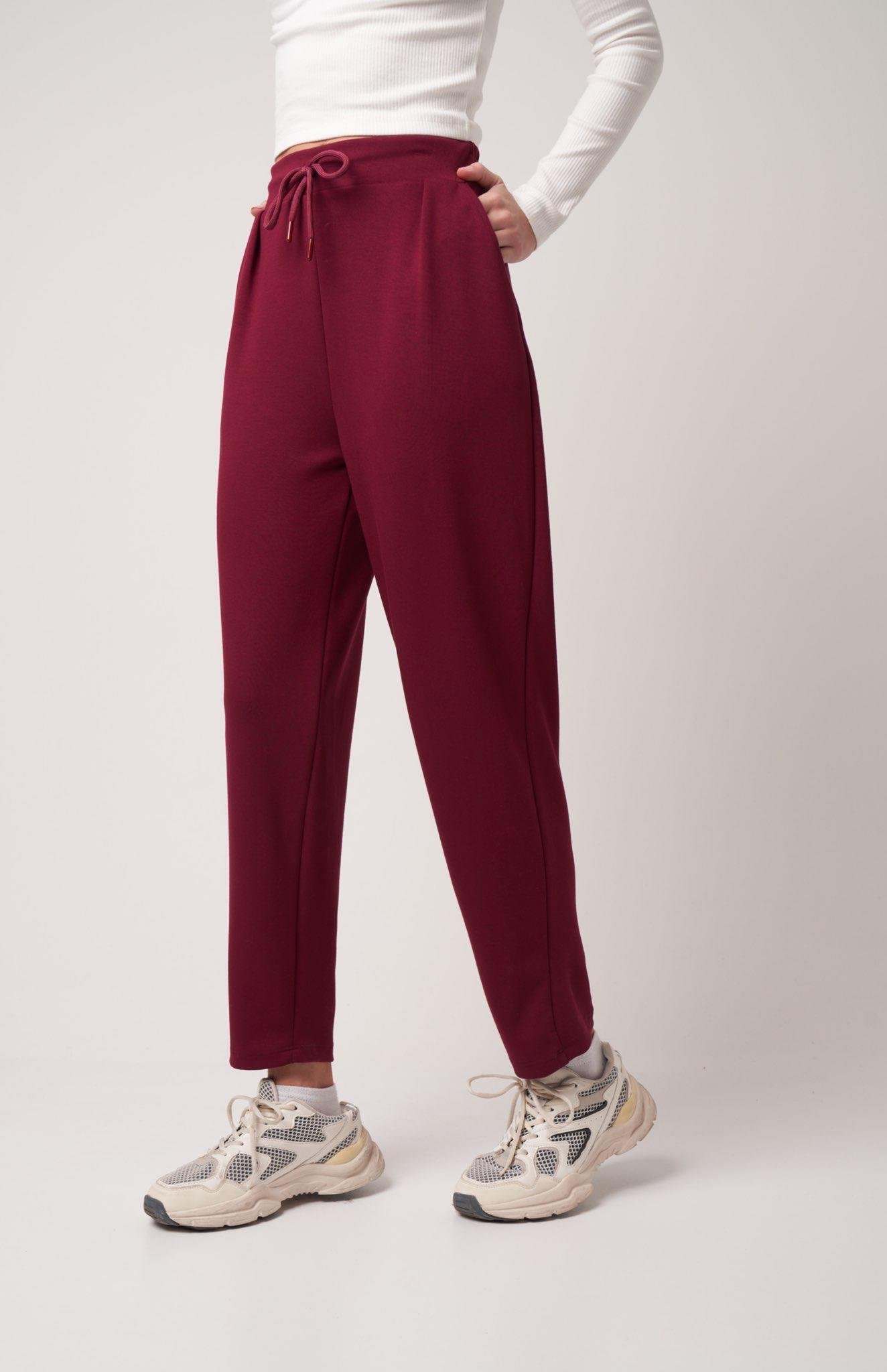 Basic Pantolon Bordo