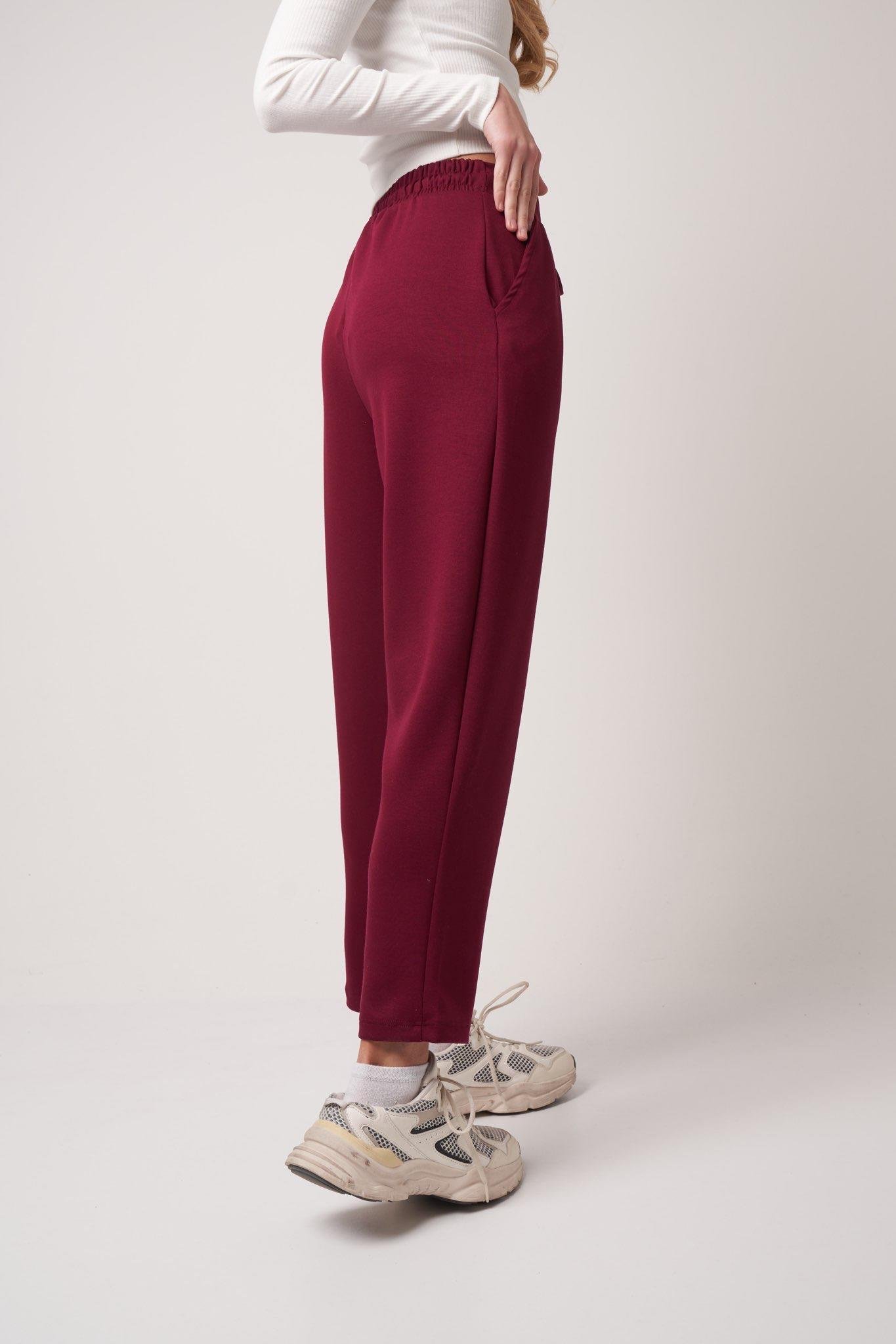 Basic Pantolon Bordo