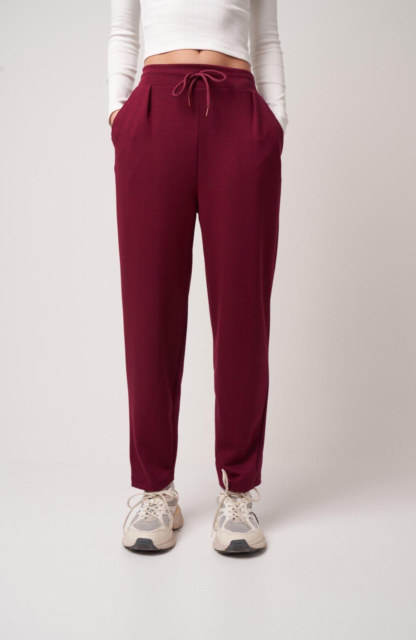 Basic Pantolon Bordo
