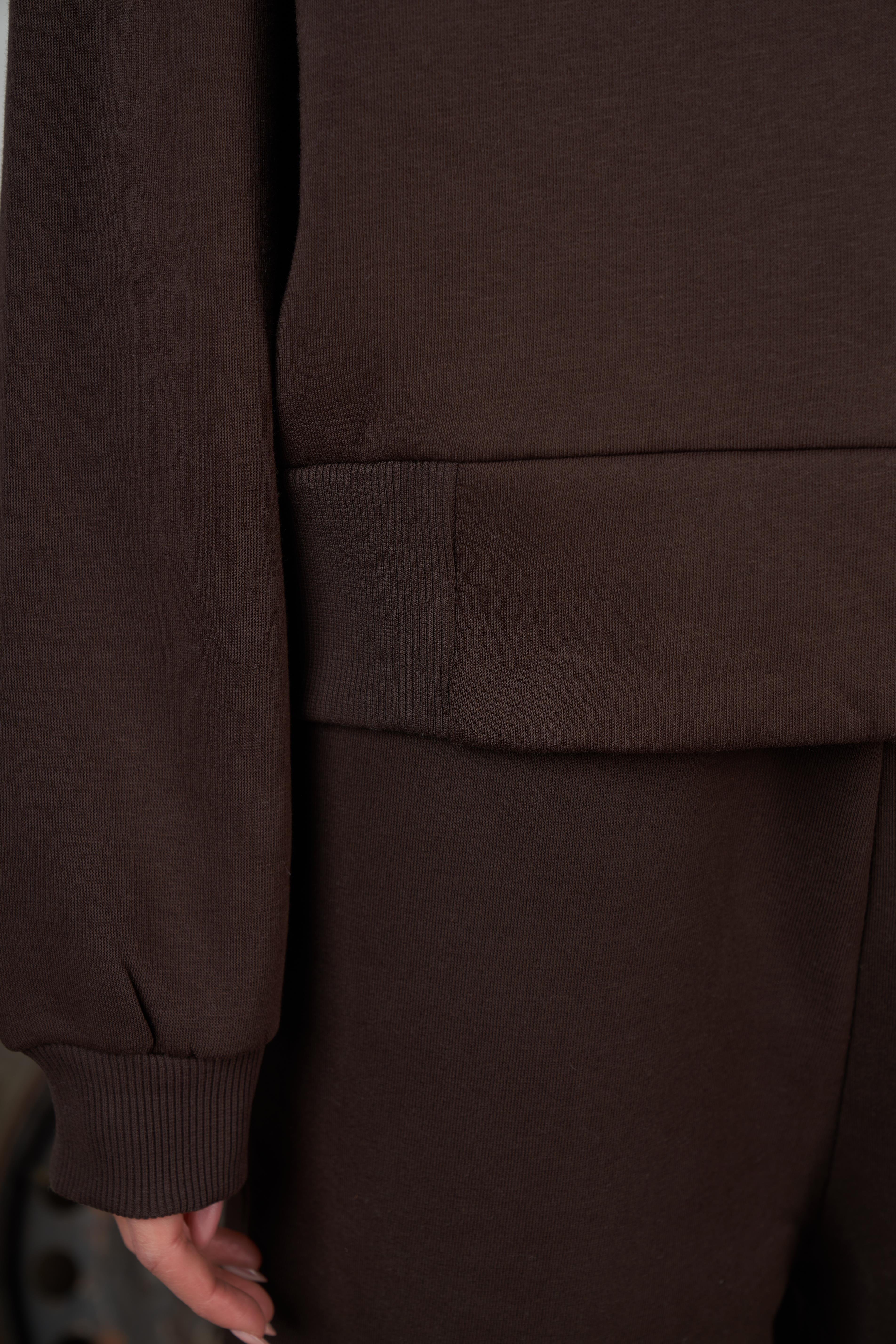 Basic Şardonlu Sweatshirt Kahve