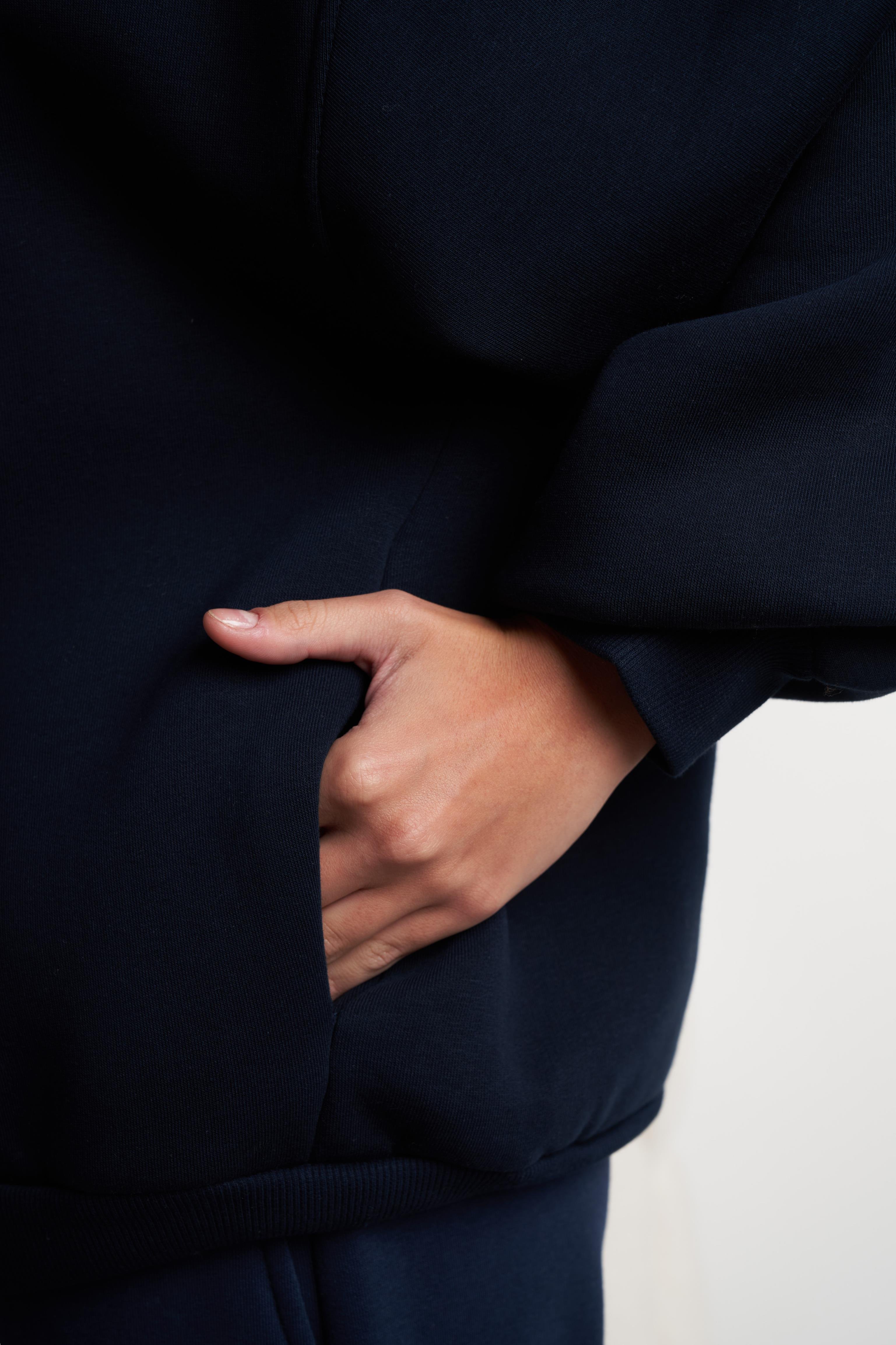 Basic Şardonlu Sweatshirt Lacivert