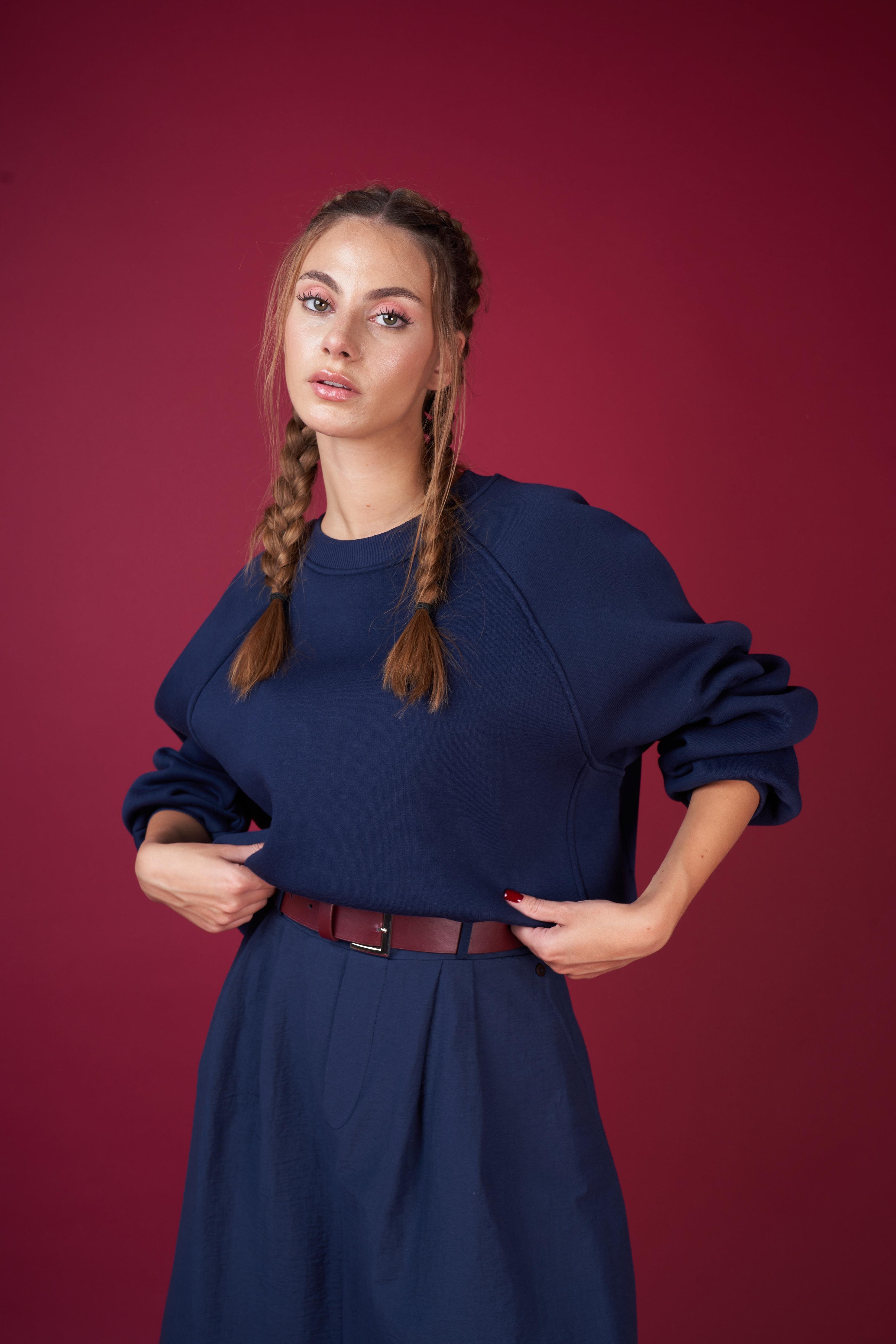 Basic Sweatshirt Lacivert