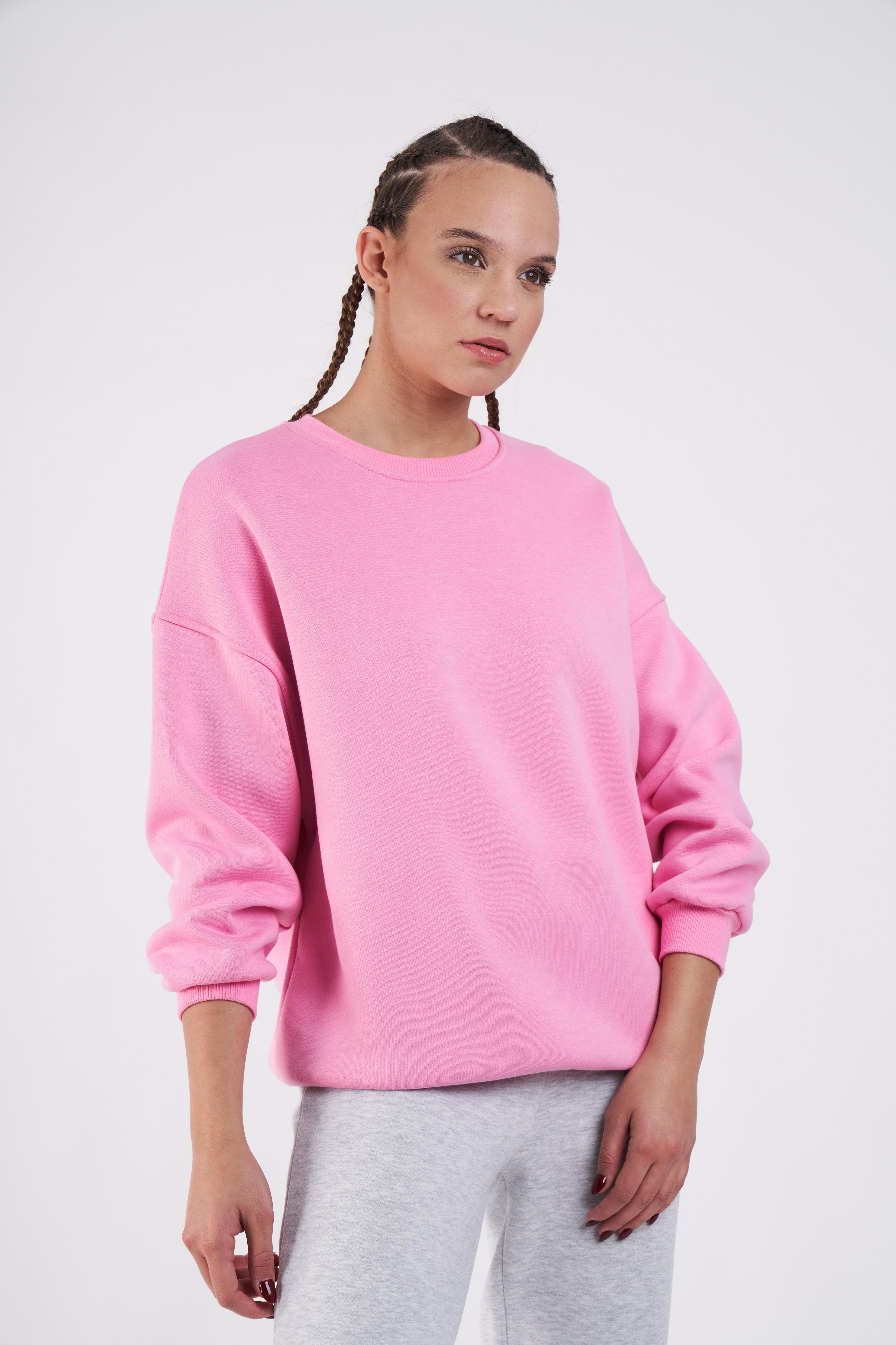 Basic Sweatshirt Pembe